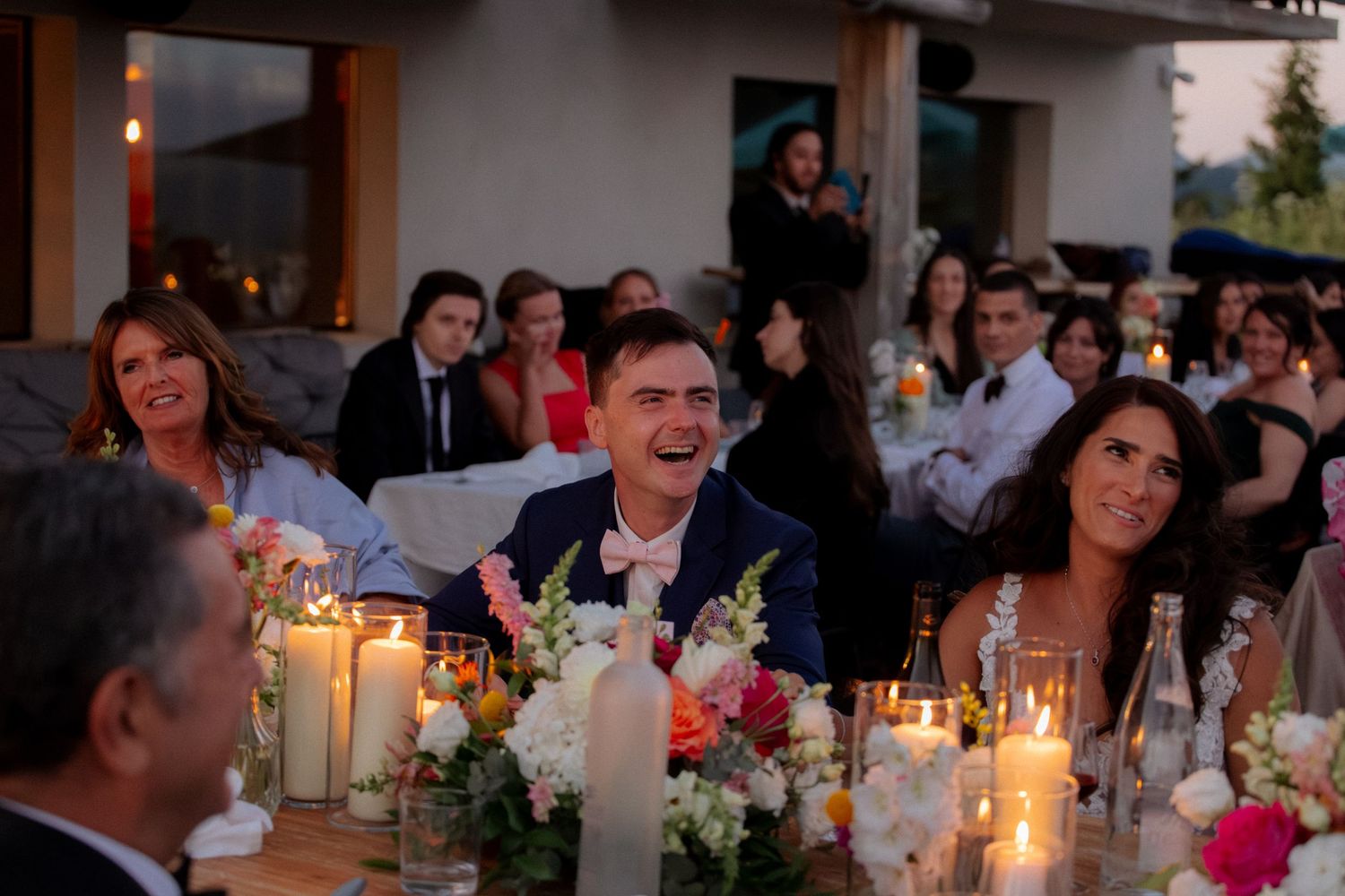 Wedding Photographer captures wedding party in La Clusaz Weddding venue. Wedding photography captured by Morzine Photographer, France