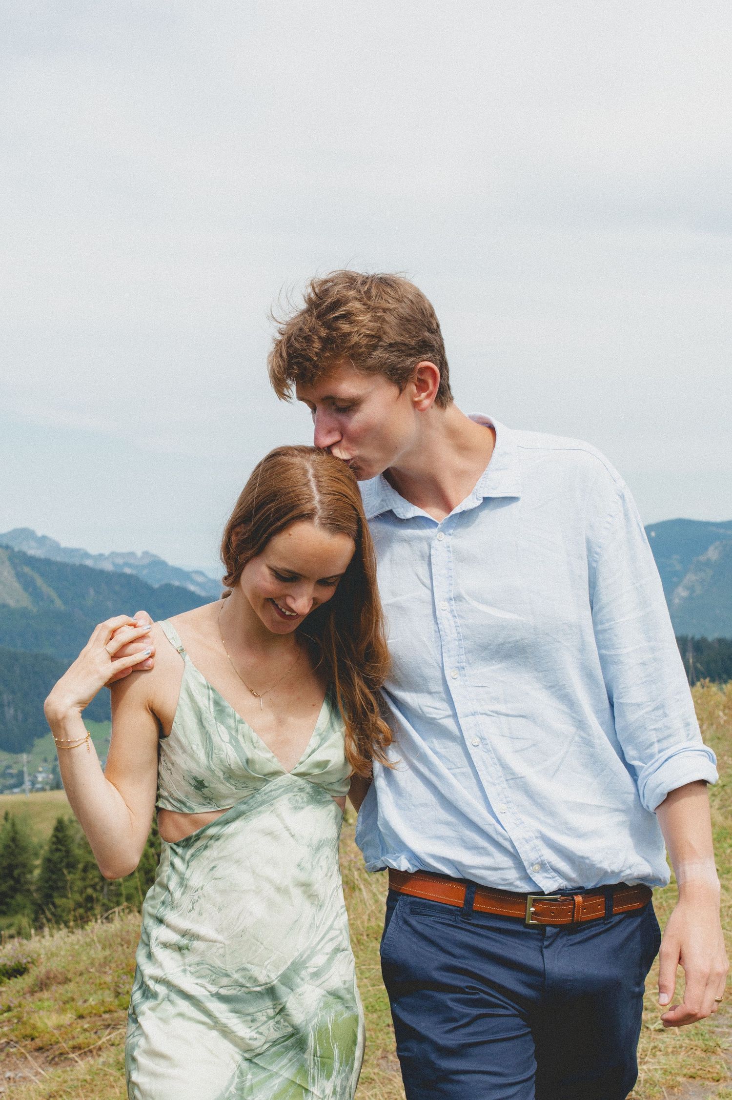 Engagement photos taken by documentary style wedding photographer in Morzine, France. French Wedding Venue. Wedding photography inspiration.