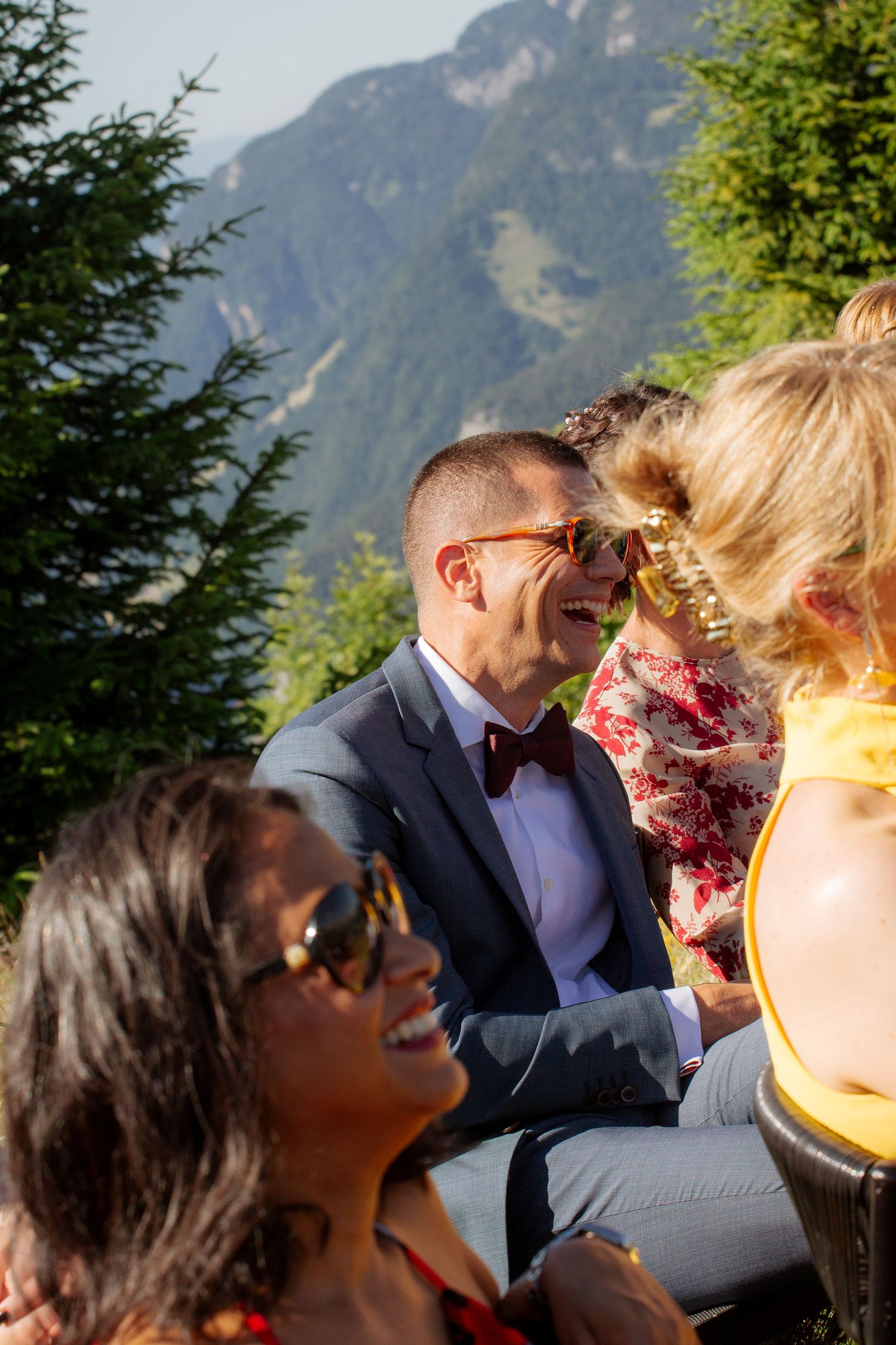 European Wedding Photographer captures emotional wedding at La Clusaz Wedding venue. French Alps Mountain Wedding photographer.Outdoor Bride