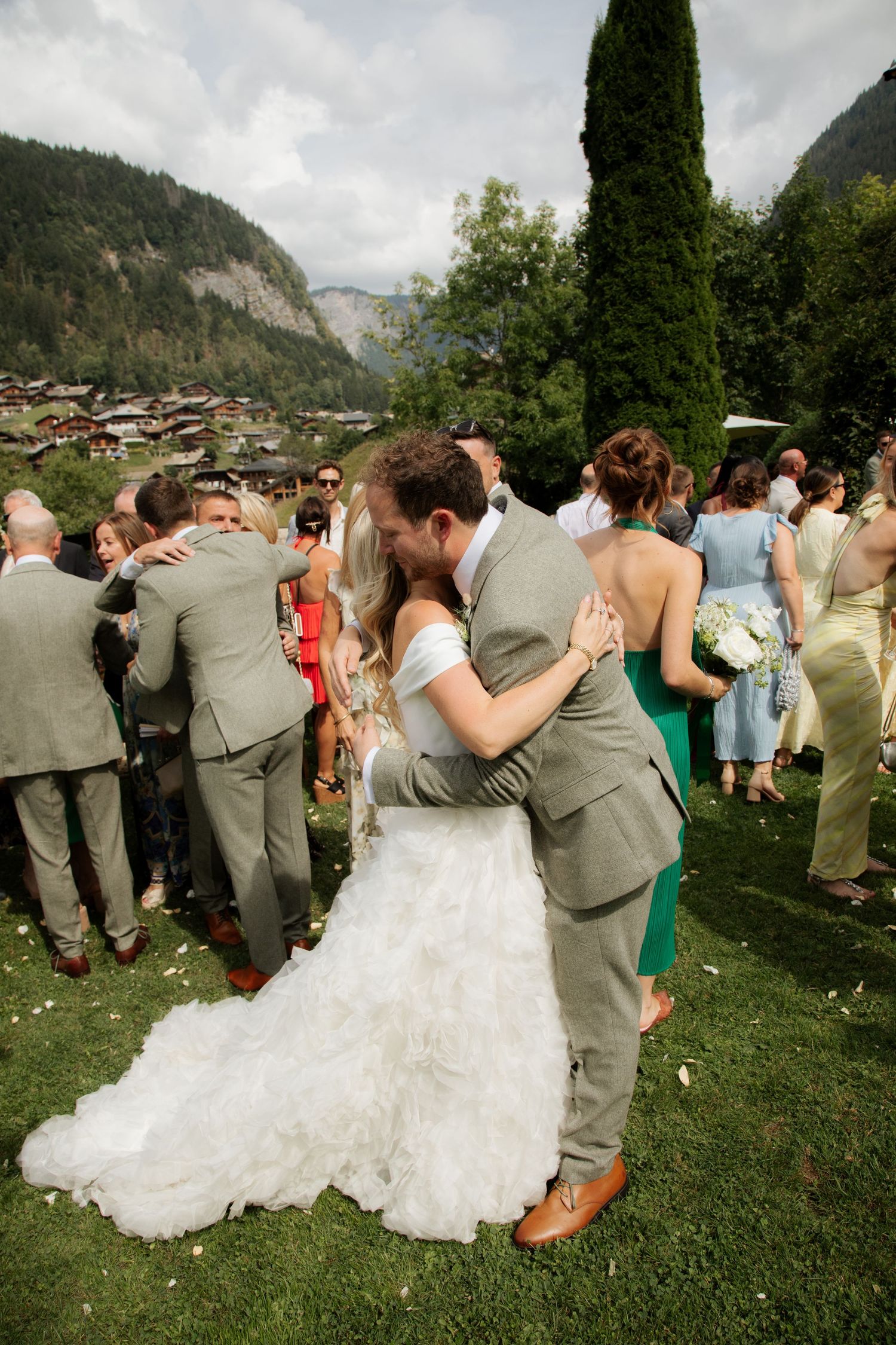 Documentary style Wedding Photographer captures wedding photos at Morzine Wedding venue. Natural, timeless and candid wedding photography.