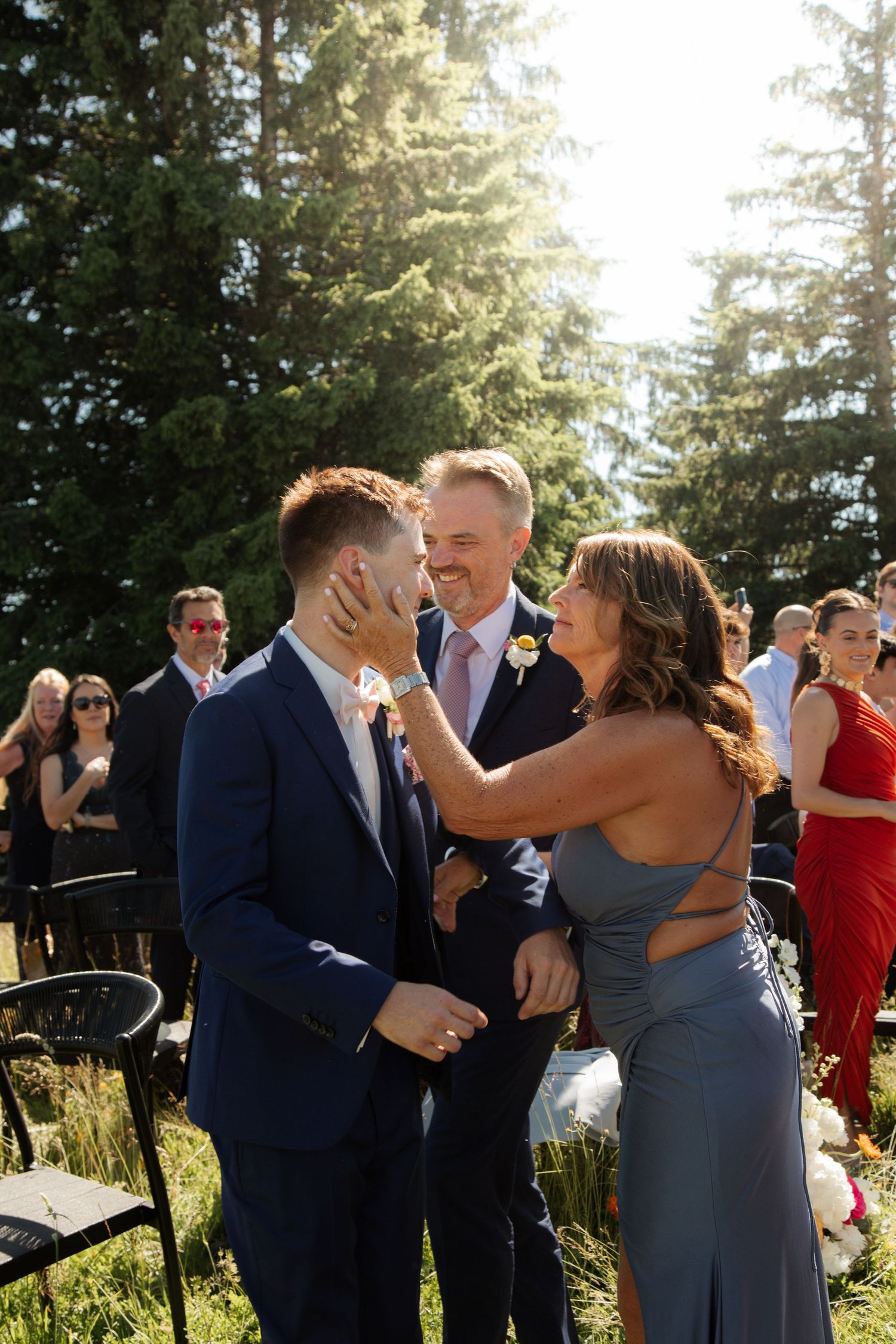 Candid Wedding Photographer captures emotional wedding at La Clusaz Wedding venue. French Alps Mountain Wedding photographer. Outdoor Bride
