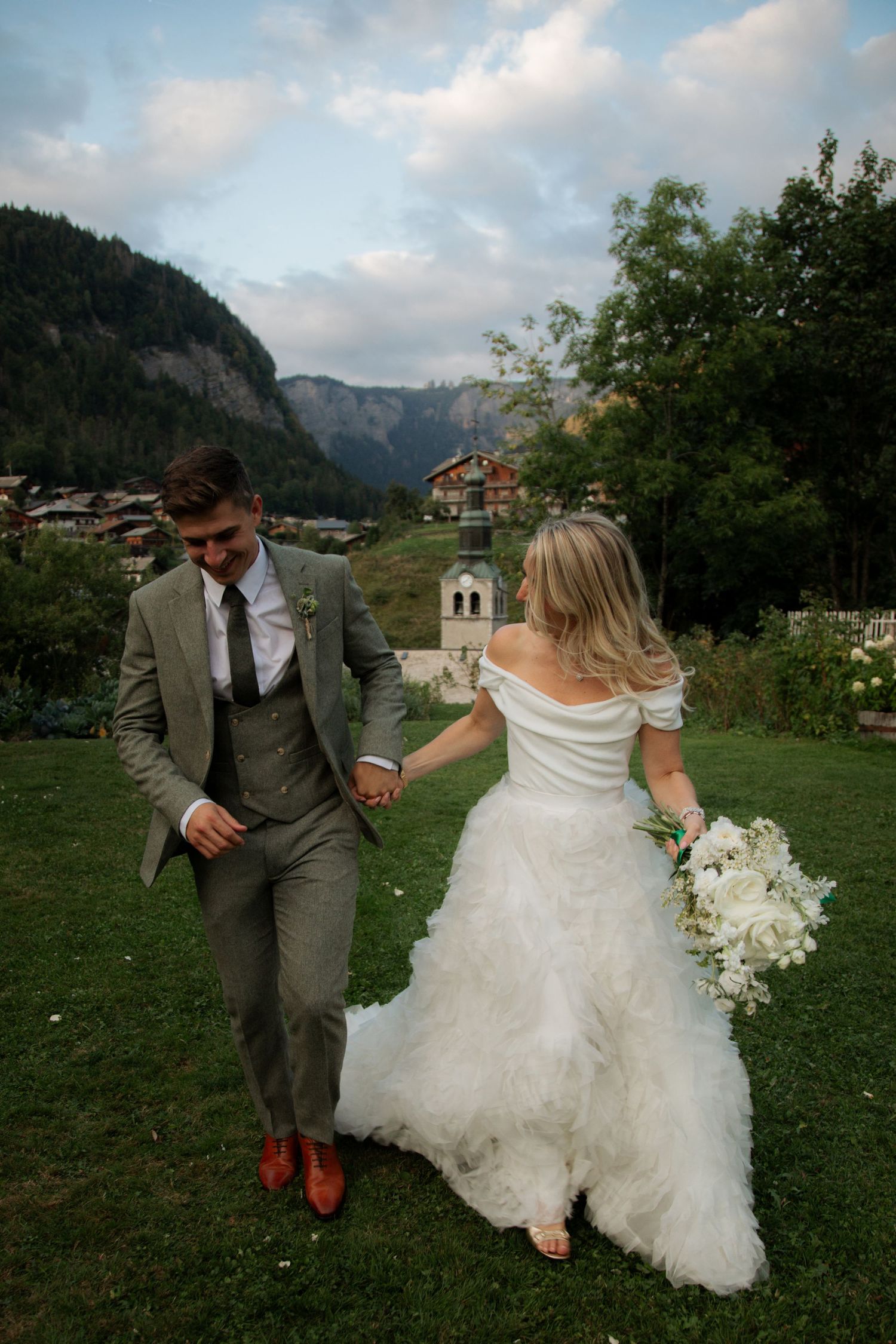 Documentary style Wedding Photographer captures wedding photos at Morzine Wedding venue. Natural, timeless and candid wedding photography.