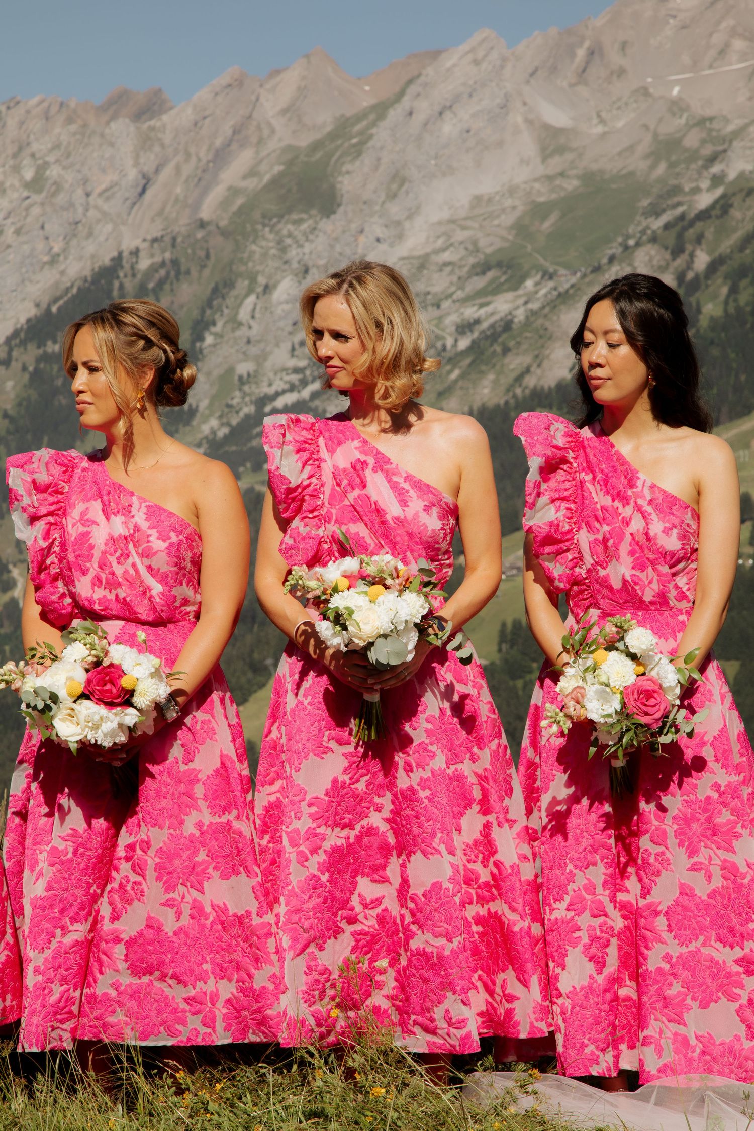 Morzine Wedding Photographer captures emotional wedding at La Clusaz Wedding venue. French Mountain Wedding photographer. Outdoor Bride