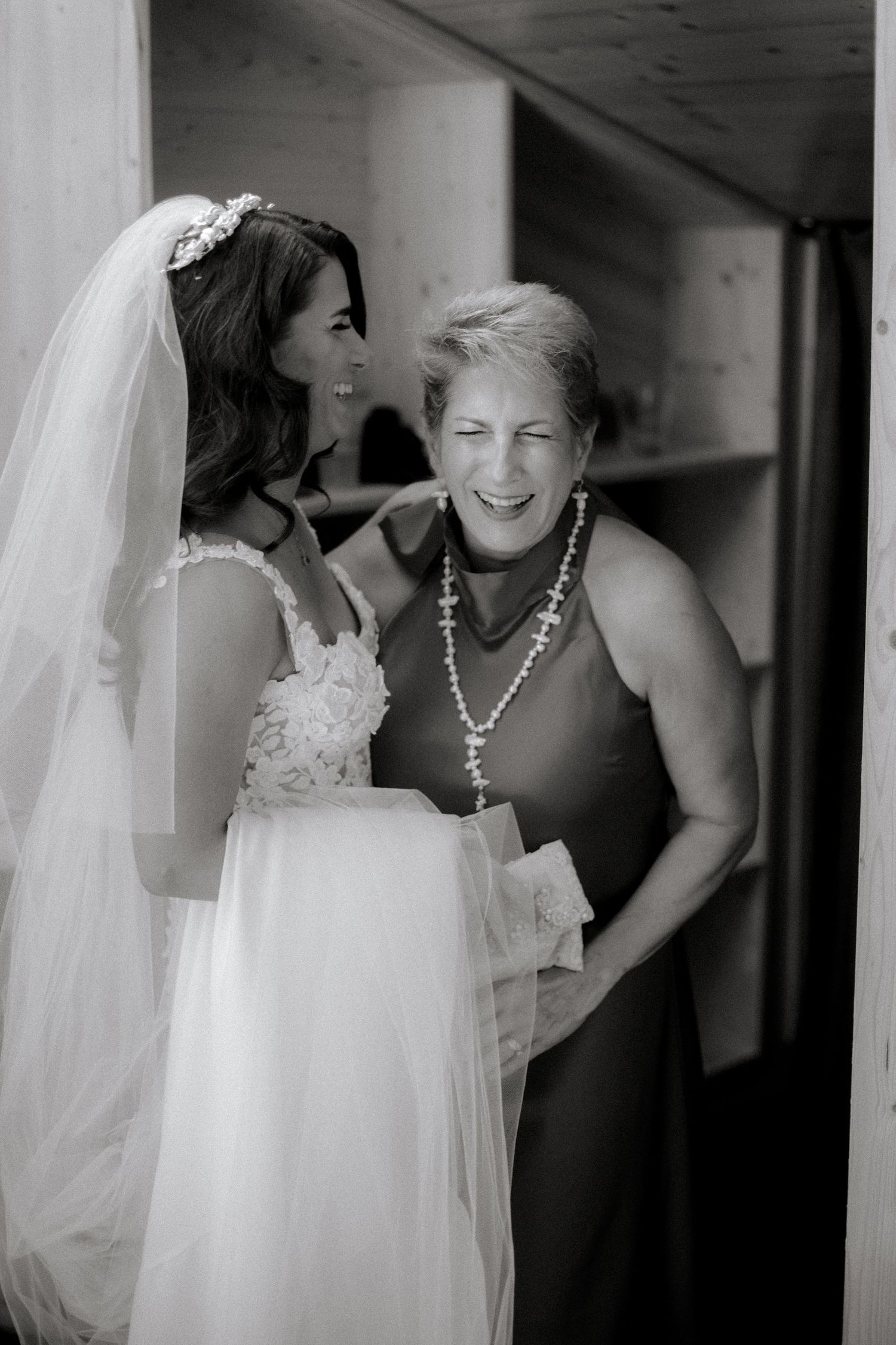 Candid Wedding Photographer captures emotional wedding at La Clusaz Wedding venue. French Alps Mountain Wedding photographer. Outdoor Bride