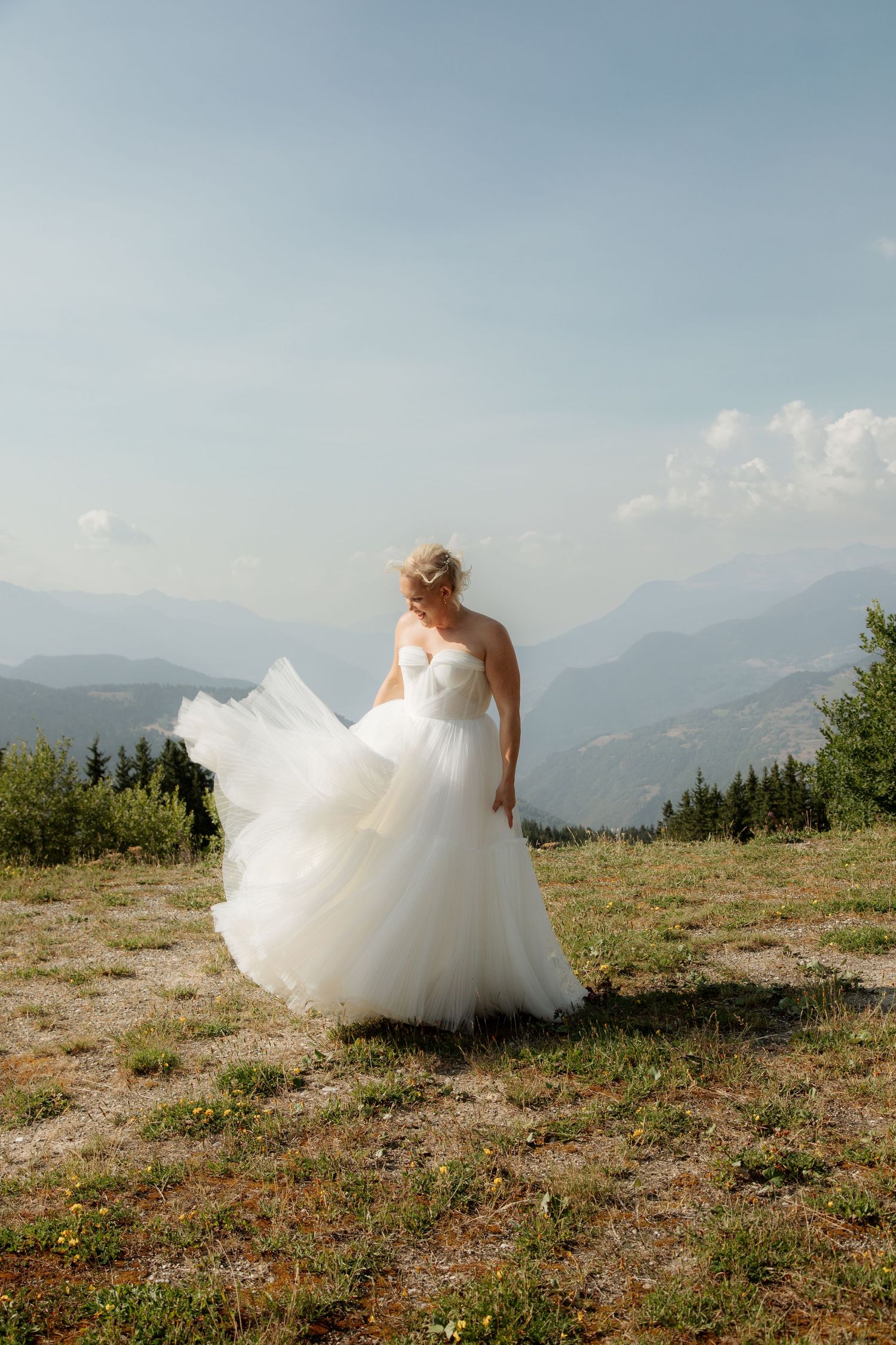 Destination Wedding Photographer captures candid ceremony photos at Meribel Wedding venue.Natural,honest &authentic storytelling.French Alps