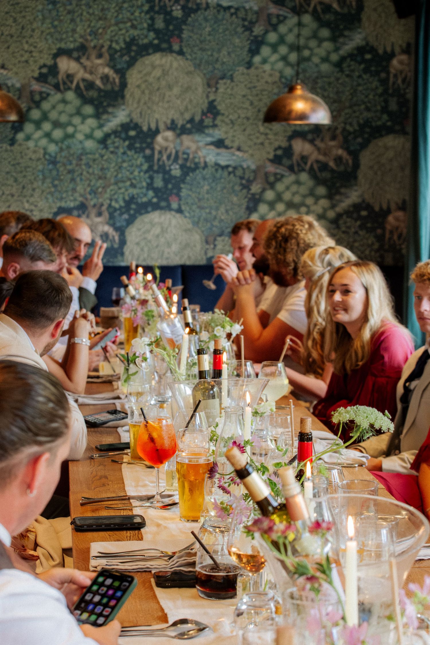 Morzine Wedding photographer captures beautiful wedding dinner photos on Lac Montriond.Candid timeless documentary style photography.