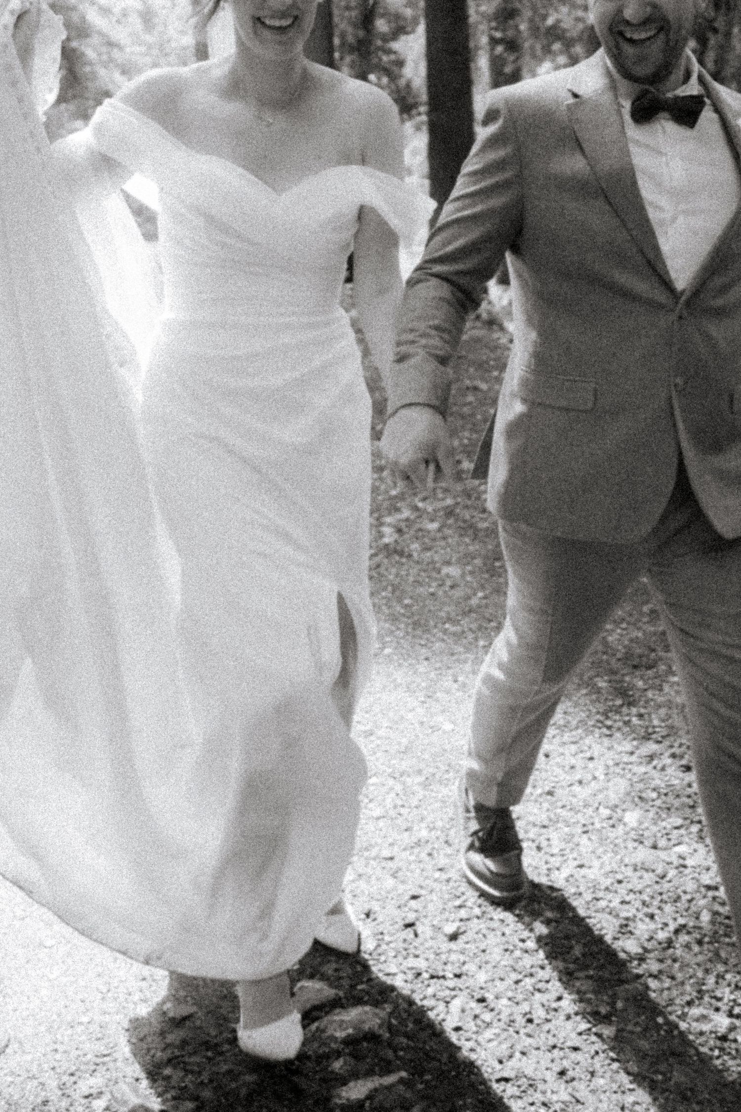 Candid and natural wedding photo at an outdoor wedding in the French Alps. Captured Wedding photographer in Morzine. Timeless wedding photos
