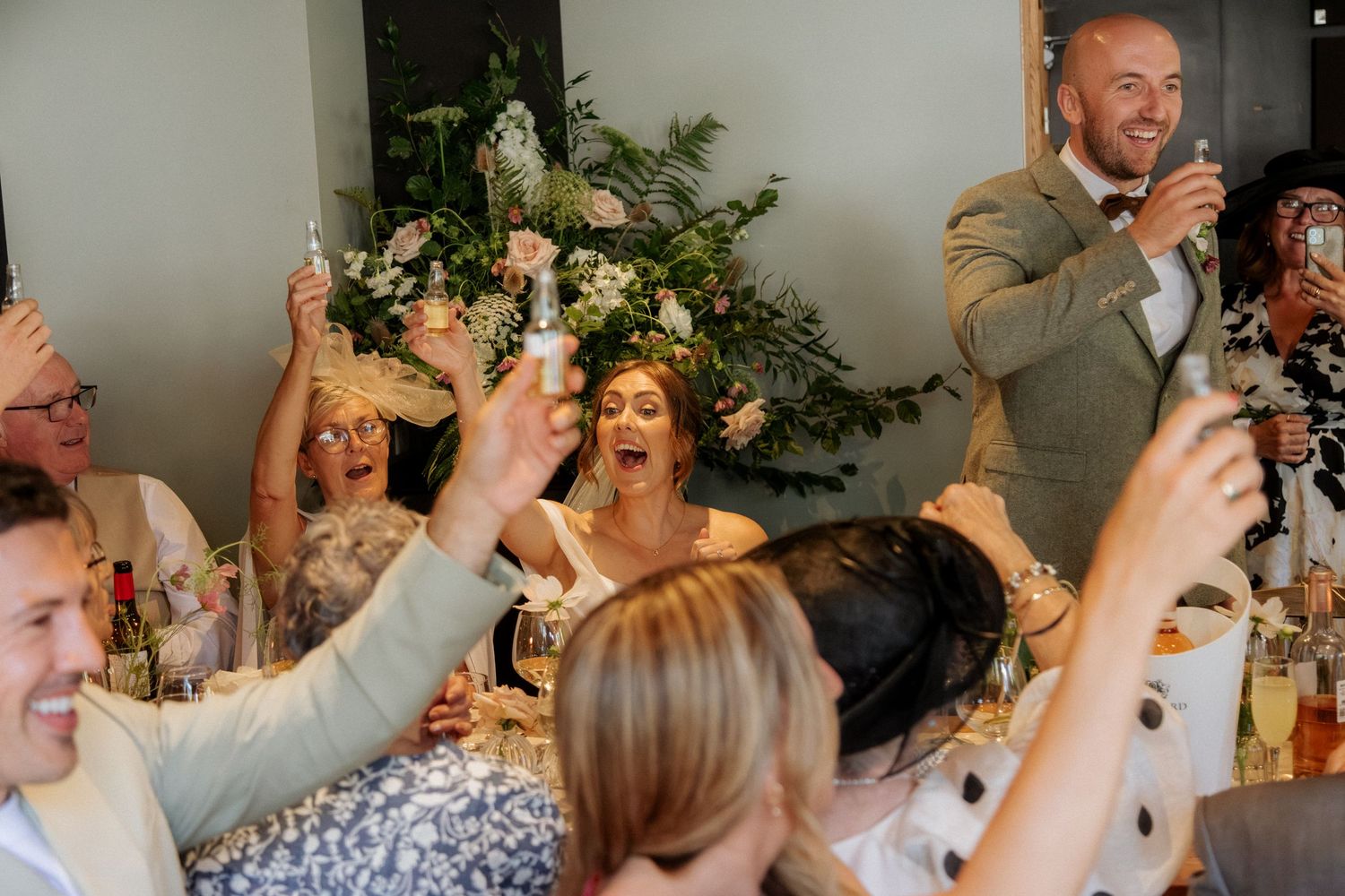 Morzine Wedding photographer captures beautiful wedding dinner photos on Lac Montriond.Candid timeless documentary style photography.