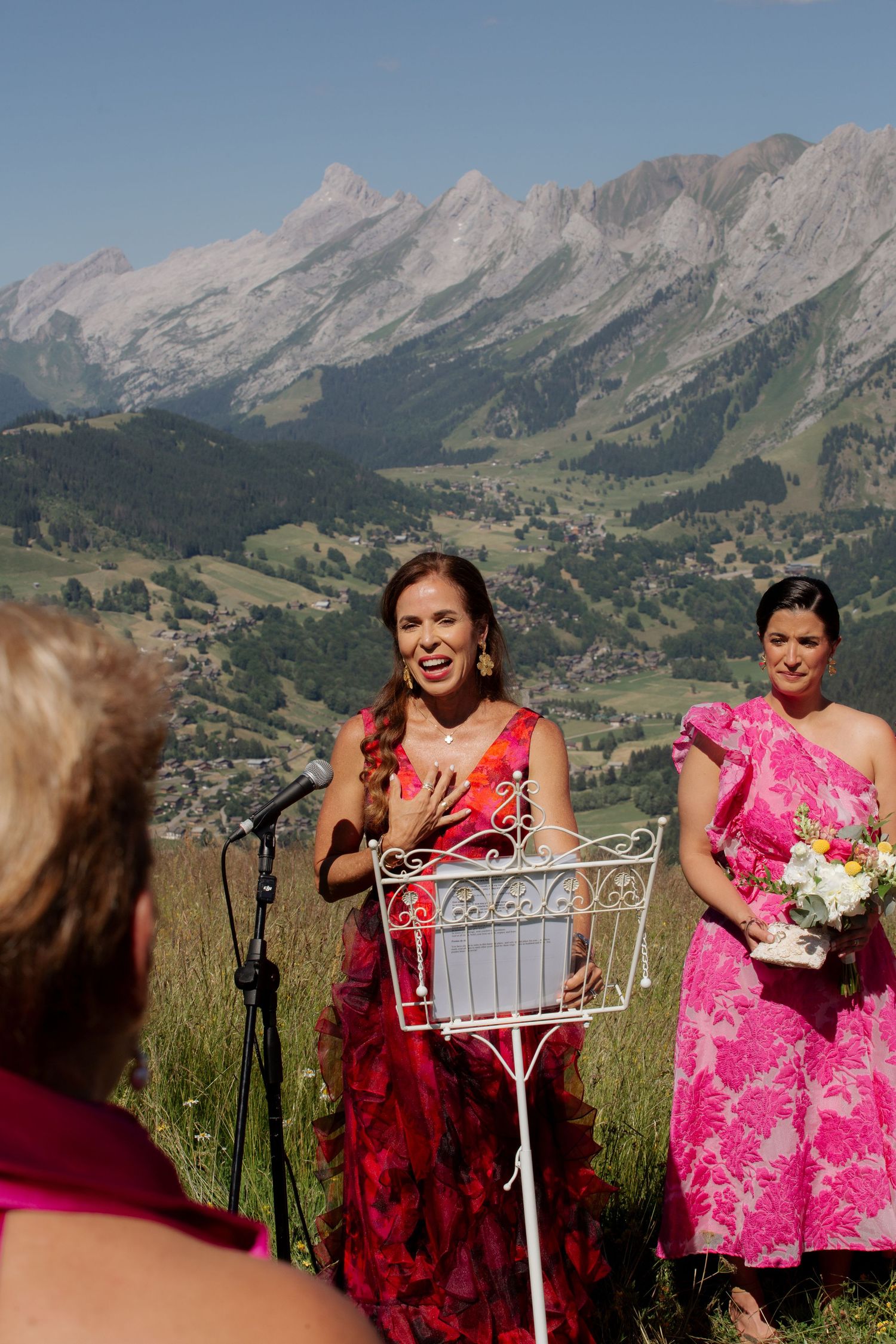 European Wedding Photographer captures emotional wedding at La Clusaz Wedding venue. French Alps Mountain Wedding photographer.Outdoor Bride