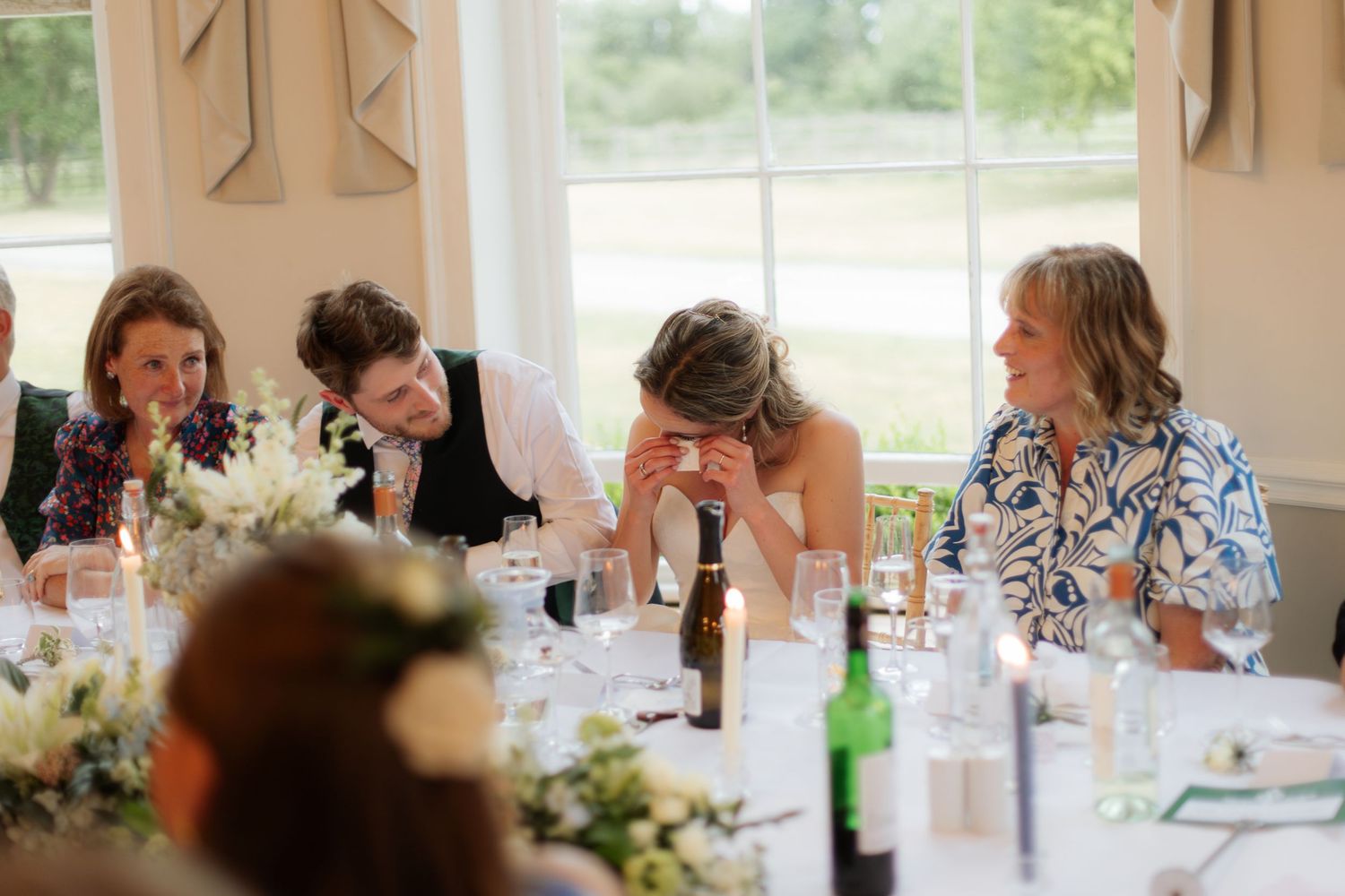 Documentary Style Cotswold Wedding Photographer captures wedding party at a Gloucestershire Wedding Venue. natural and candid wedding photos
