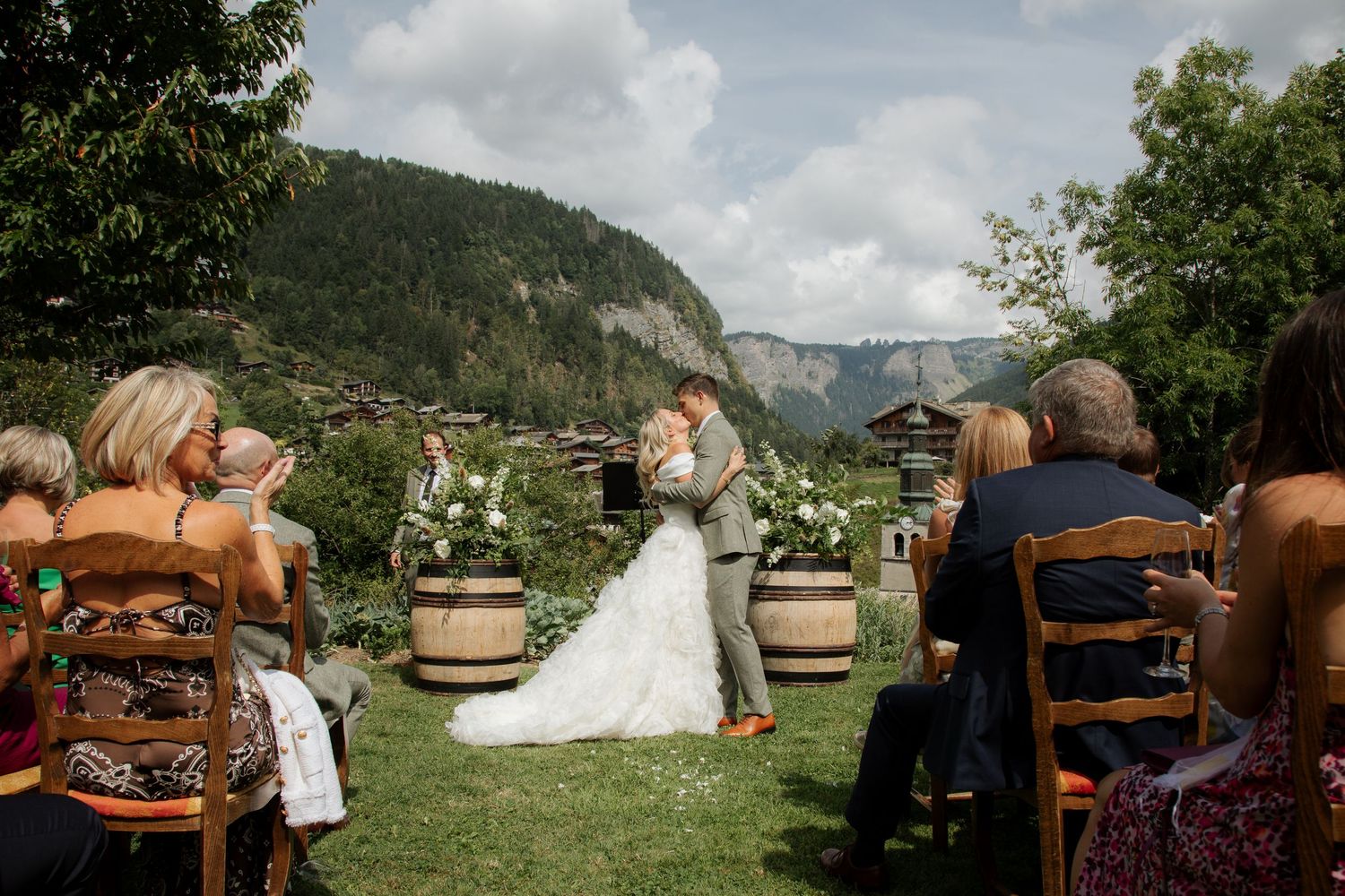 Documentary style Wedding Photographer captures wedding photos at Morzine Wedding venue. Natural, timeless and candid wedding photography.