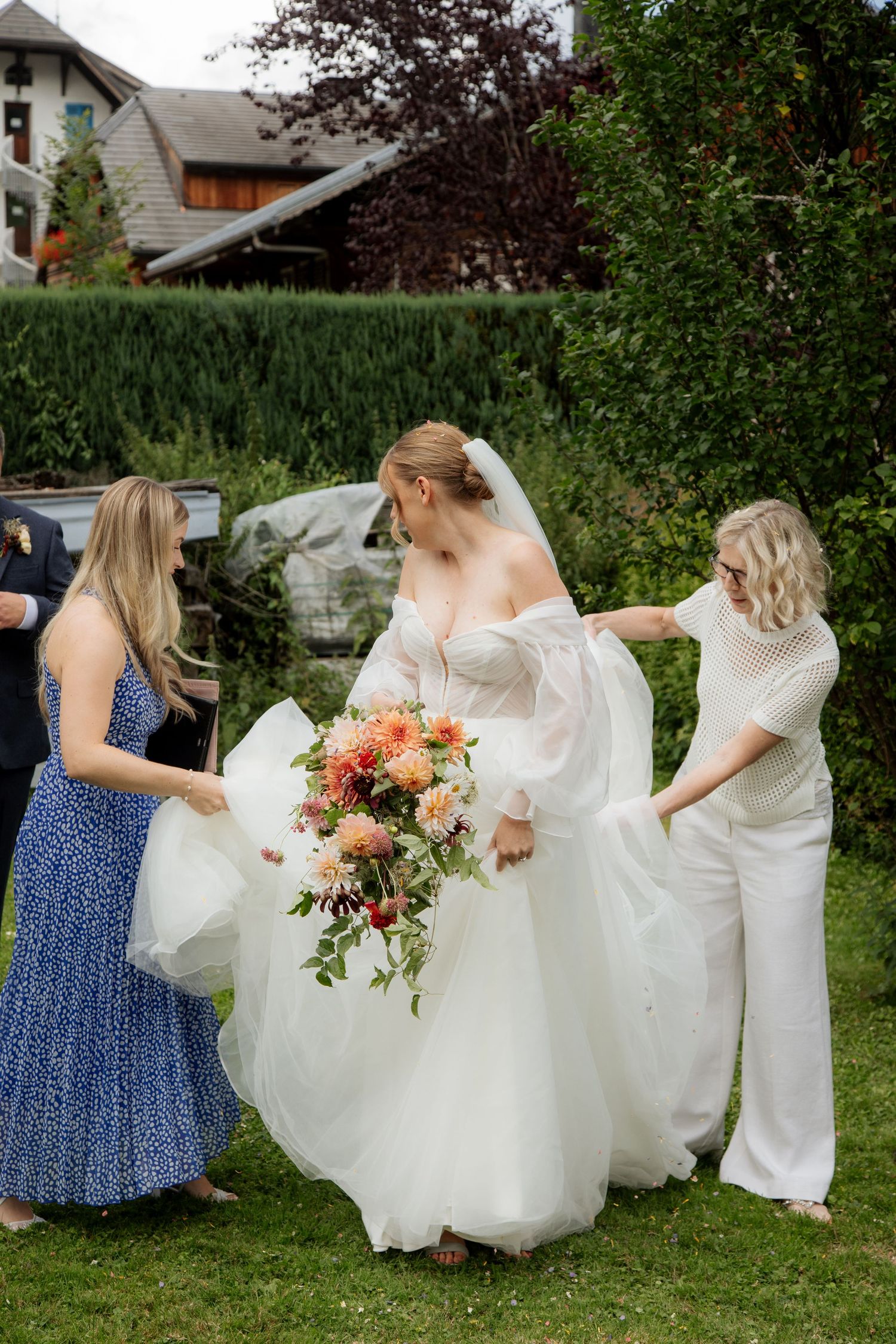 Morzine Wedding Photographer captures candid ceremony photo at French Wedding venue.Natural,honest &authentic storytelling. Morzine Wedding