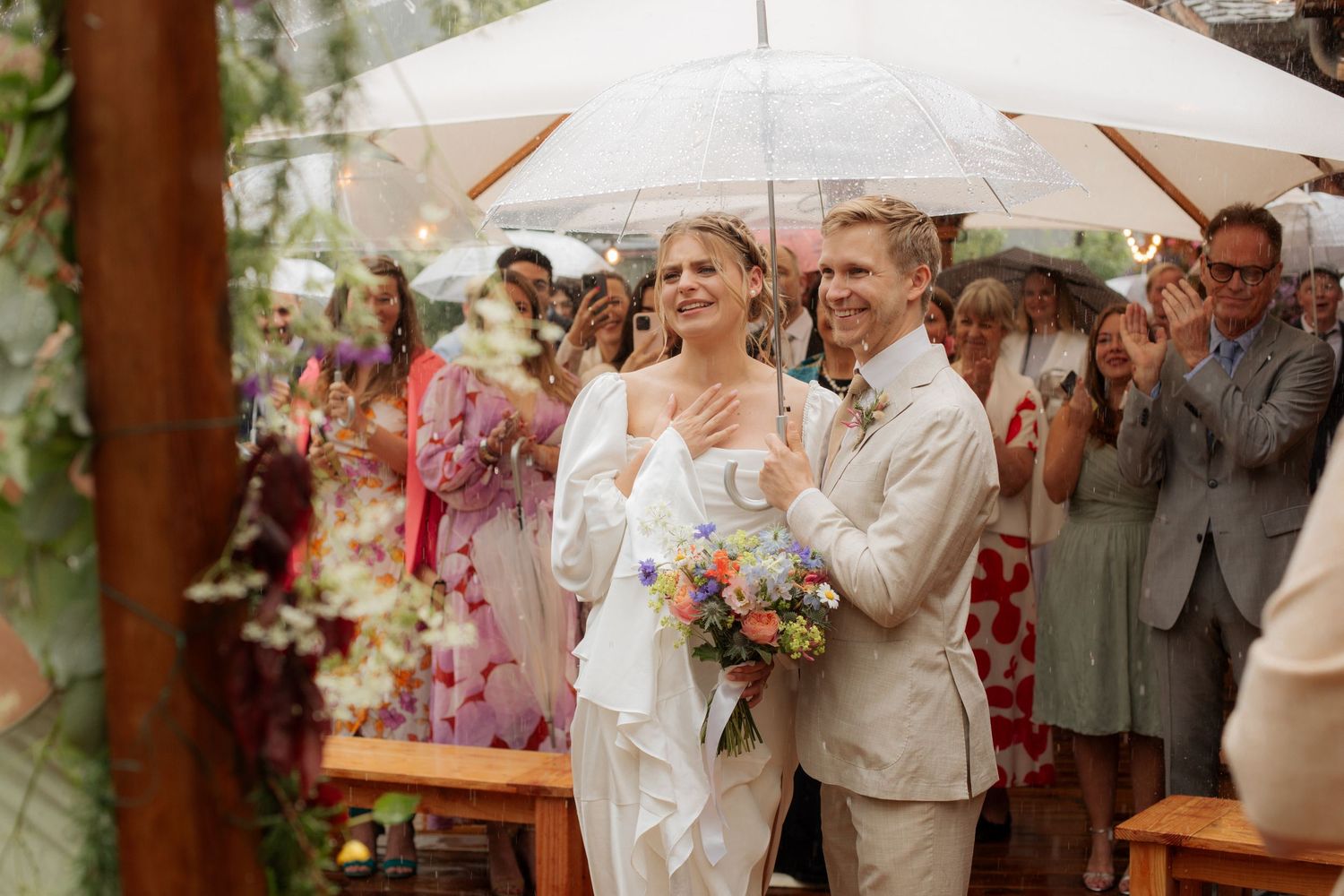 Destination Wedding Photographer captures candid ceremony photo at Chamonix Wedding venue.Natural,honest &authentic storytelling.French Alps