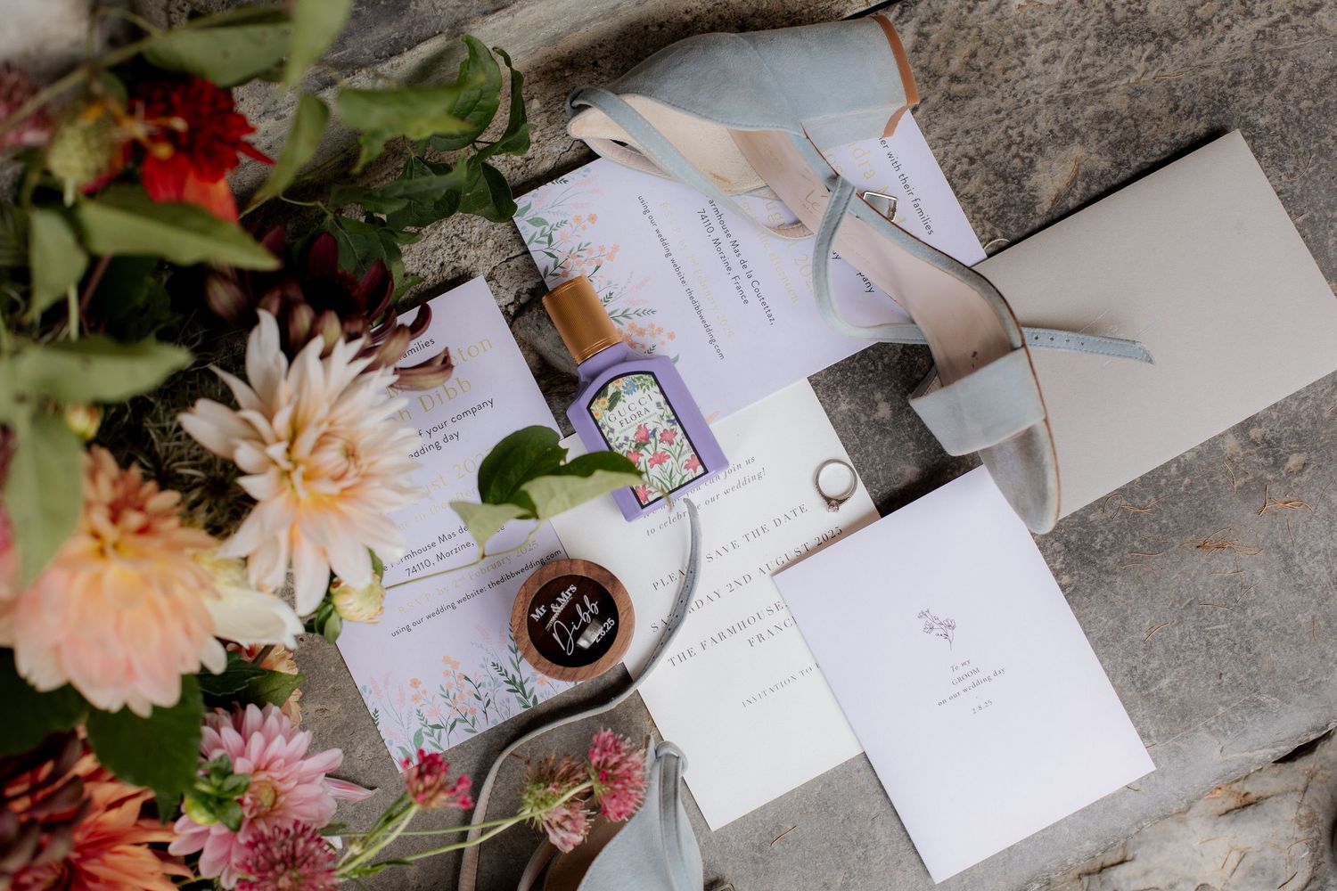 Wedding details photo taken at a wedding venue in Morzine, Haute Savoie. Destination wedding photographer working in europe