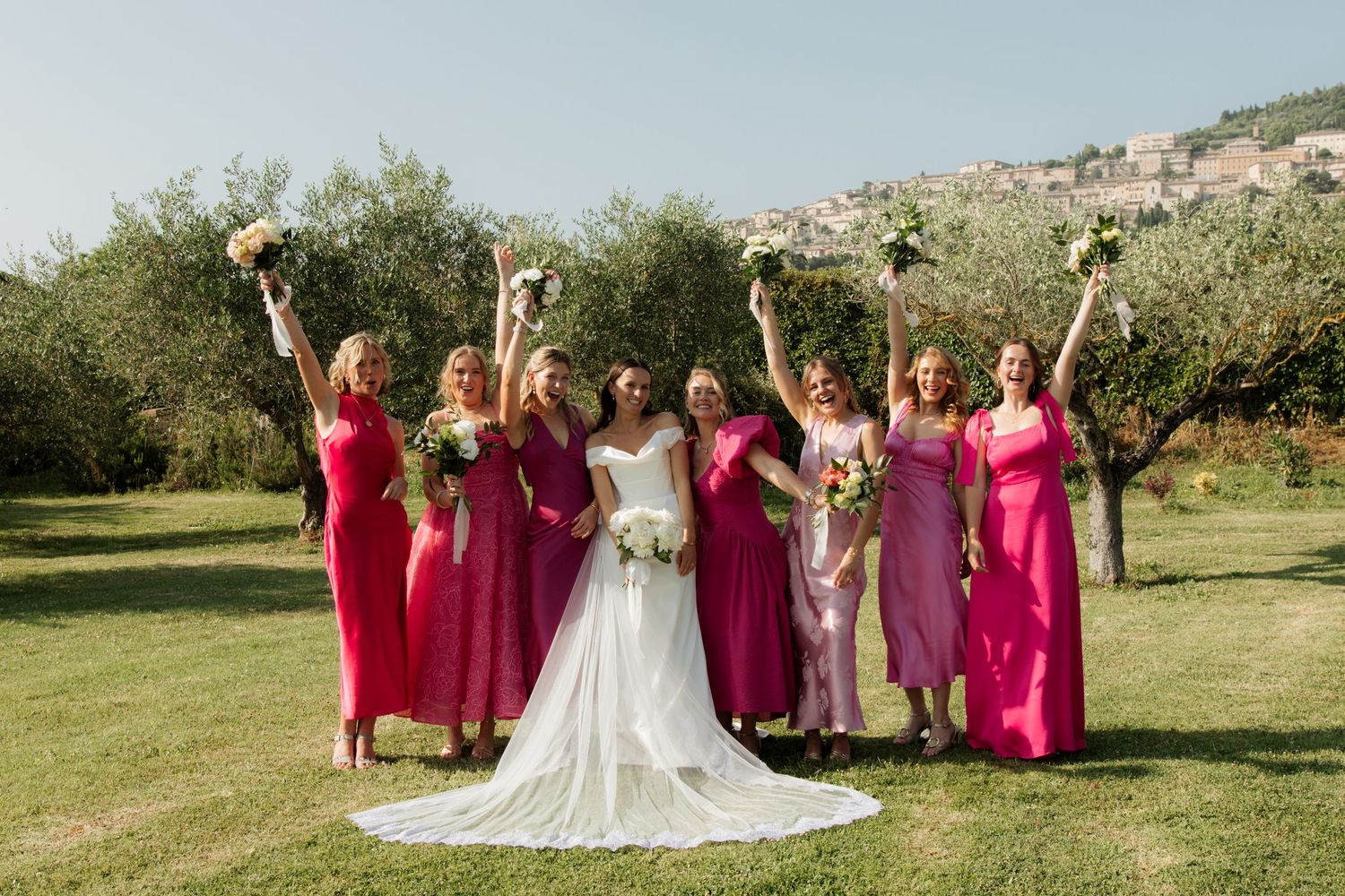 Italian Wedding photos in Assisi captured by destination wedding photographer, candid, natural style. Documentary style wedding photography.