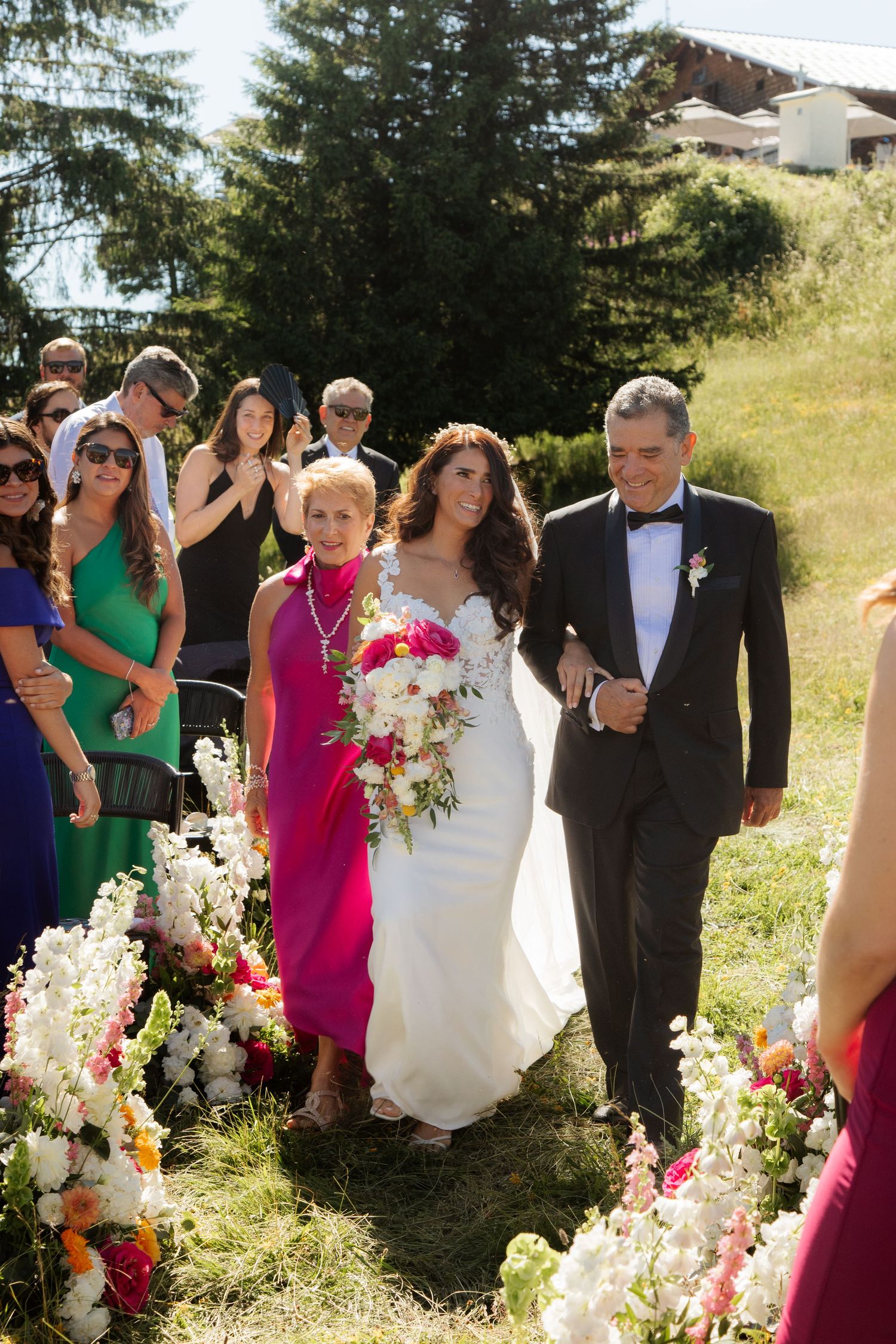 Morzine Wedding Photographer captures bride and groom photos in La Clusaz Wedding venue. French Mountain Wedding photographer. Outdoor Bride