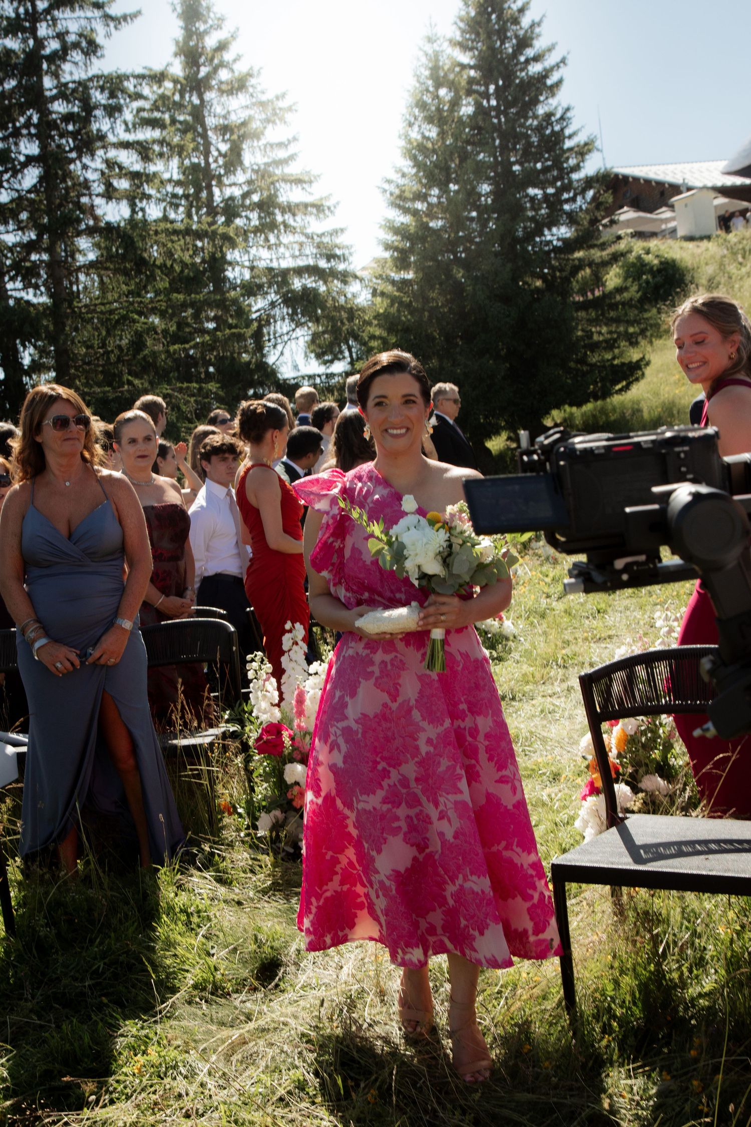Candid Wedding Photographer captures emotional wedding at La Clusaz Wedding venue. French Alps Mountain Wedding photographer. Outdoor Bride