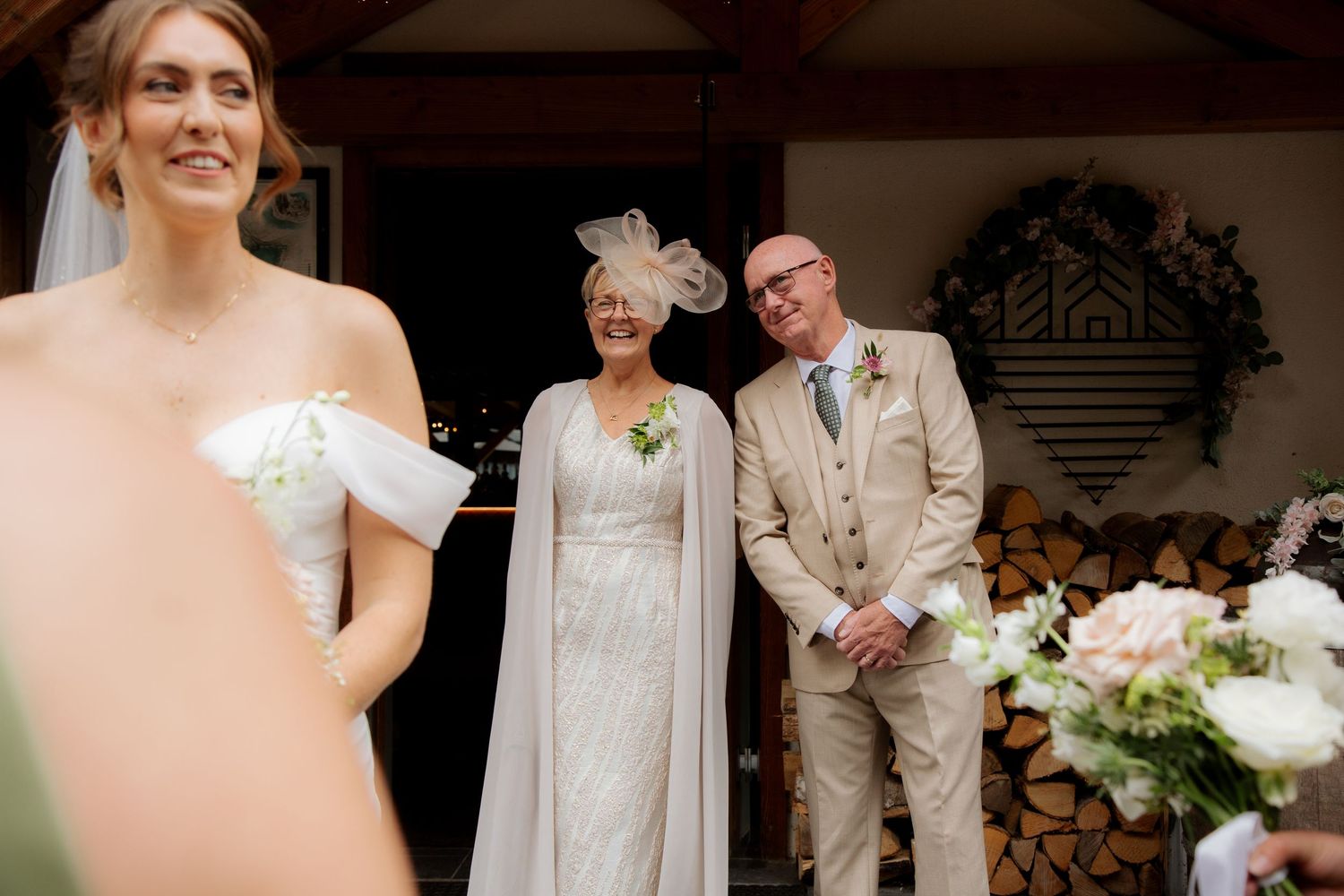 Candid and natural wedding photo at an outdoor wedding in the French Alps. Captured Wedding photographer in Morzine. Outdoor wedding venue