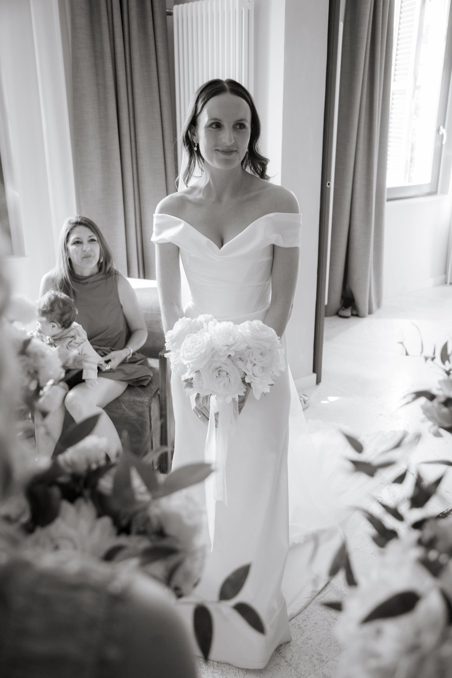 Assisi Wedding ceremony in Italy captured by destination wedding photographer, candid, natural style. Documentary style wedding photography.