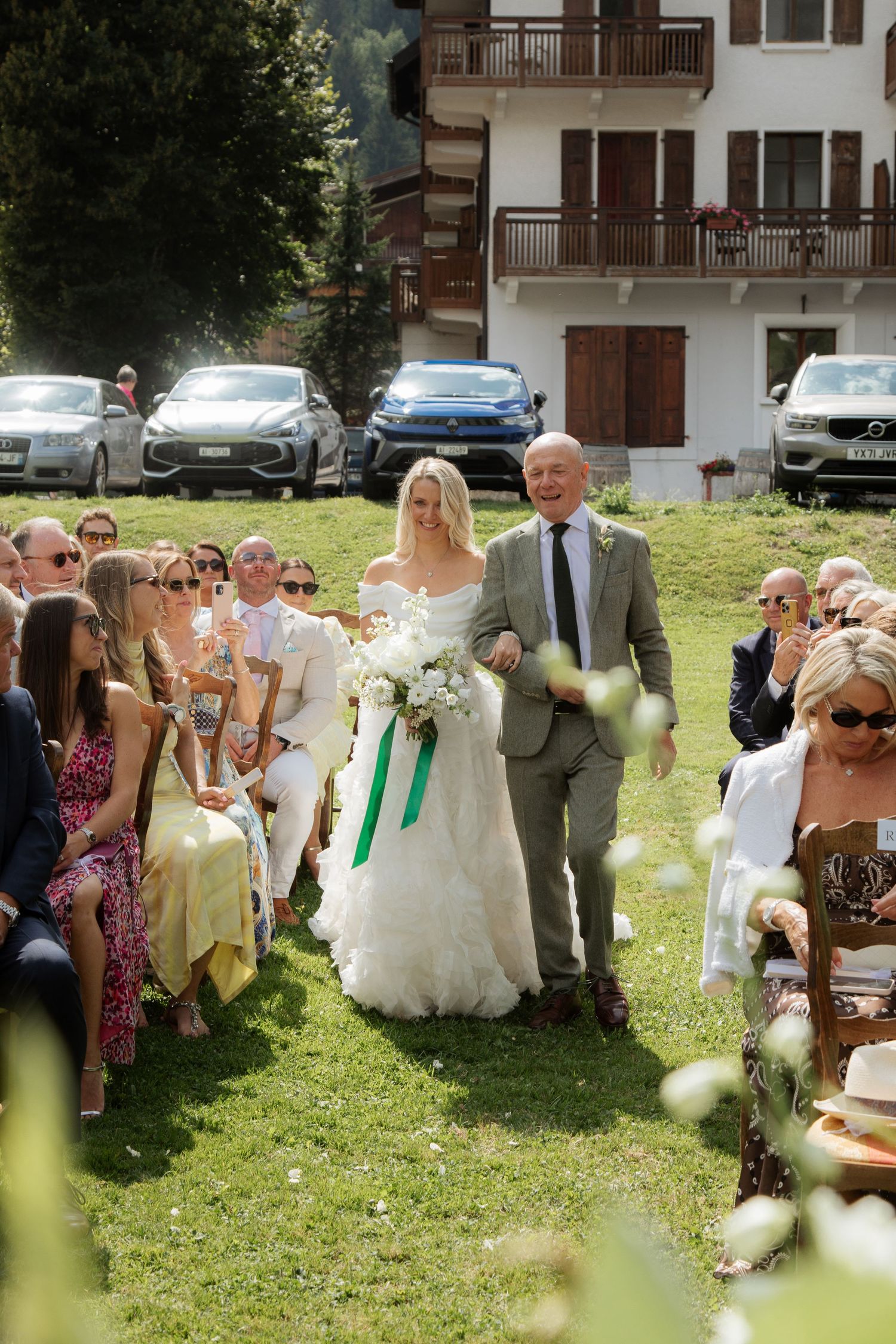Documentary style Wedding Photographer captures wedding photos at Morzine Wedding venue. Natural, timeless and candid wedding photography.