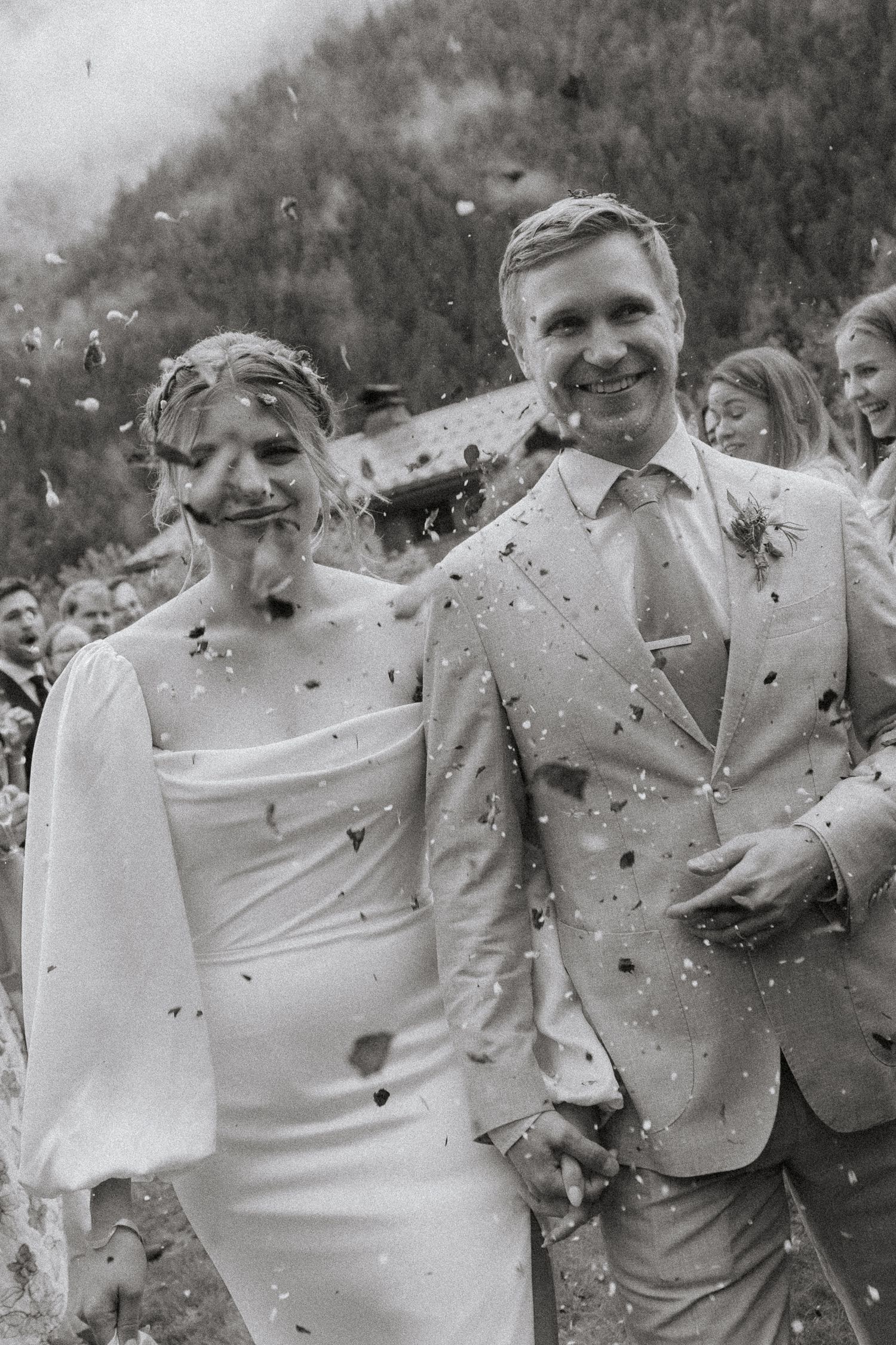 Bride and groom at a Chamonix wedding venue captured by chamonix wedding photographer