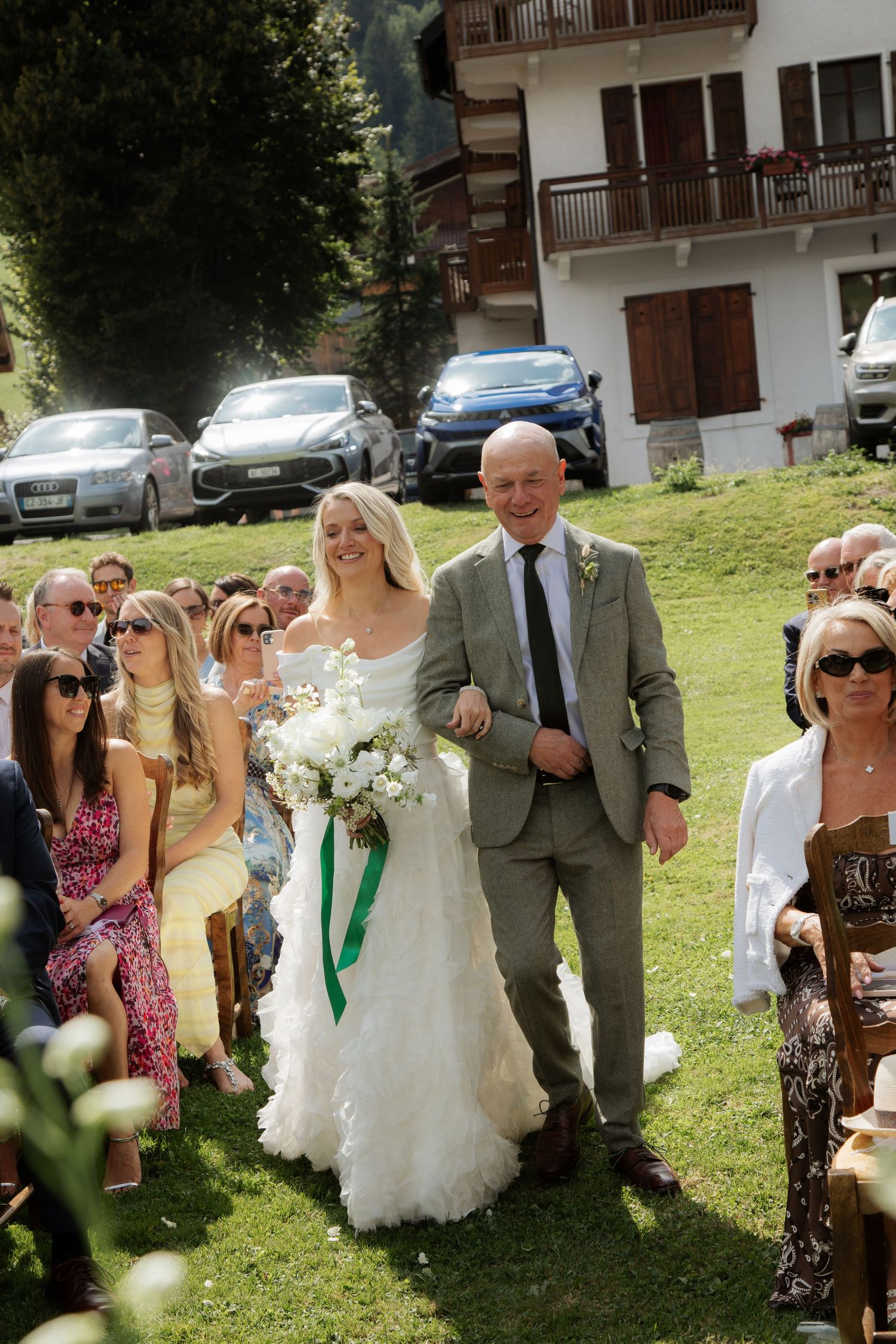 Documentary style Wedding Photographer captures wedding photos at Morzine Wedding venue. Natural, timeless and candid wedding photography.