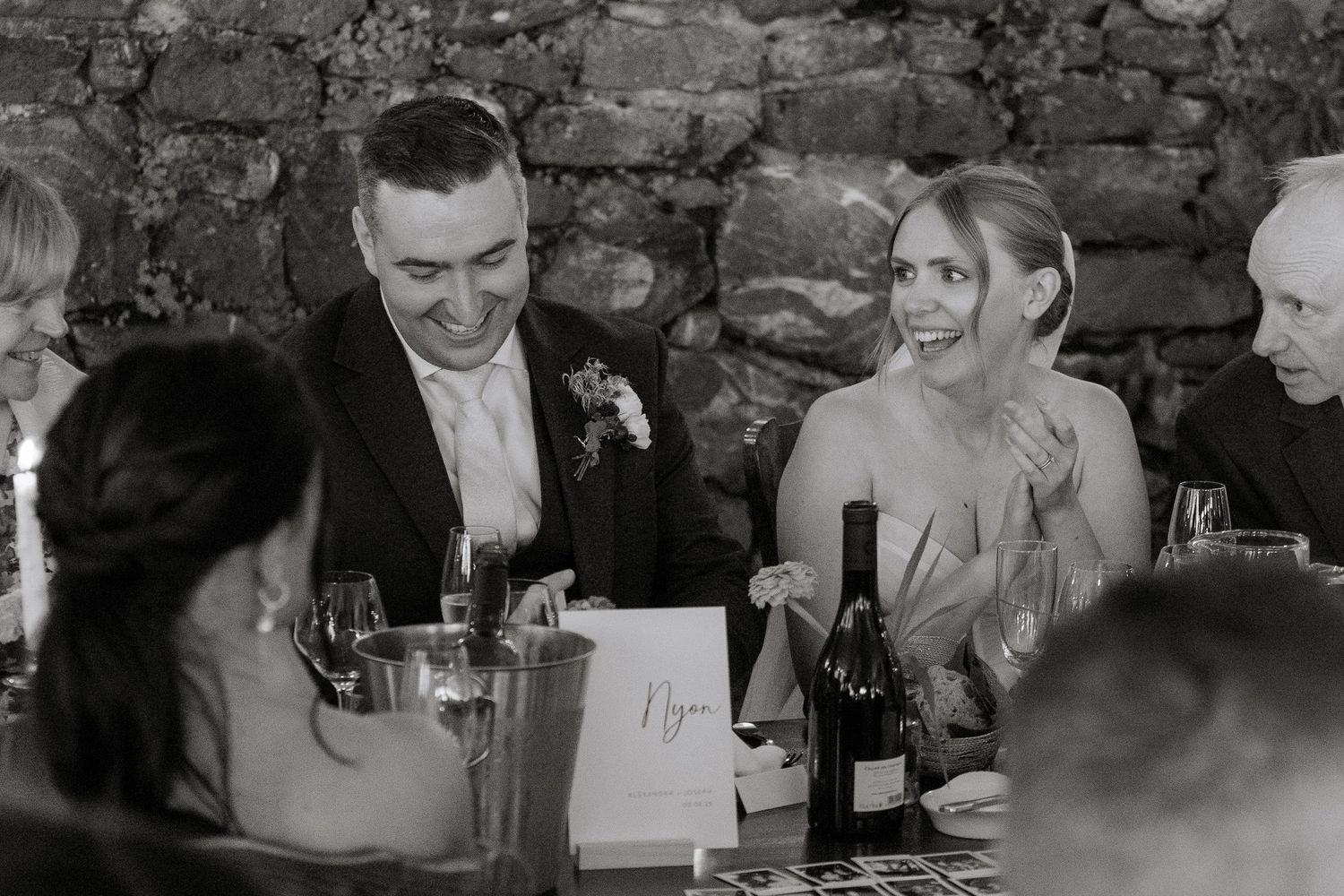 Morzine Wedding photographer captures fun wedding party and real emotions in Morzine Wedding Venue. Candid,timeless documentary style photos