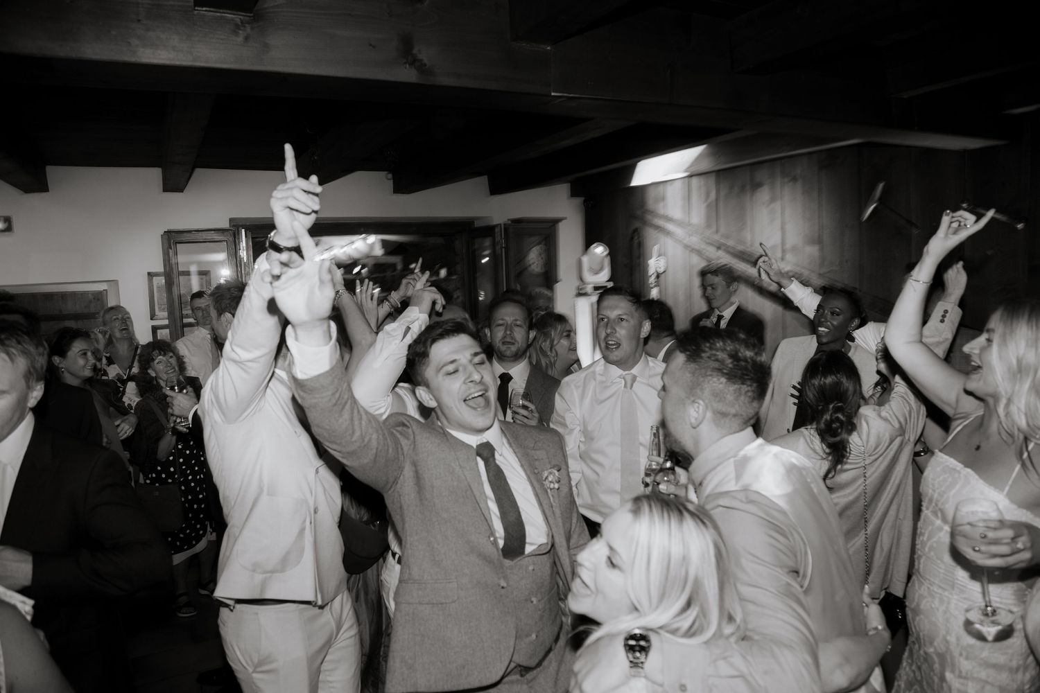 Candid Morzine Wedding Photographer captures wedding party at Morzine Wedding venue. Natural, timeless and candid wedding photography.France