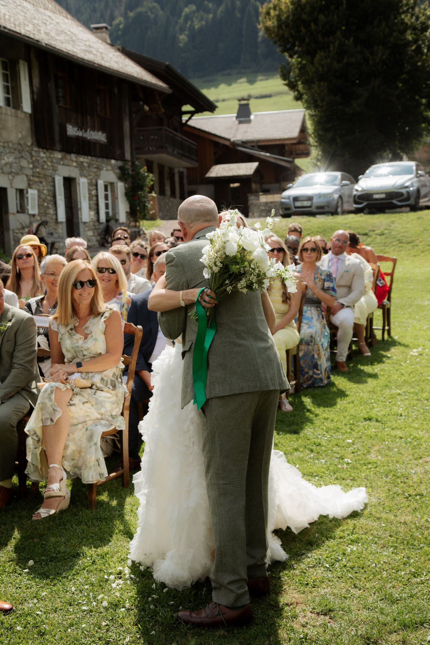Documentary style Wedding Photographer captures wedding photos at Morzine Wedding venue. Natural, timeless and candid wedding photography.