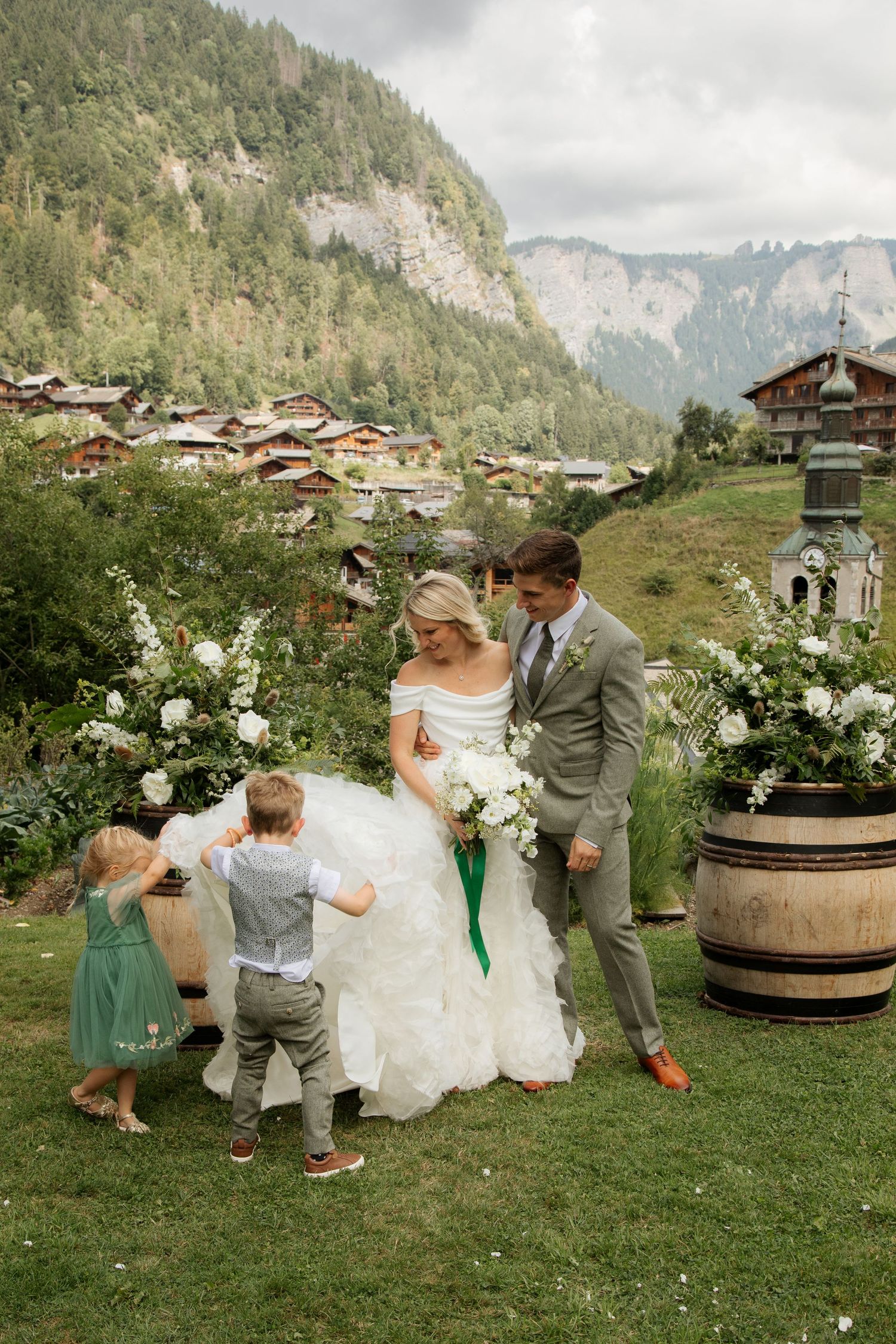 Documentary style Wedding Photographer captures wedding photos at Morzine Wedding venue. Natural, timeless and candid wedding photography.