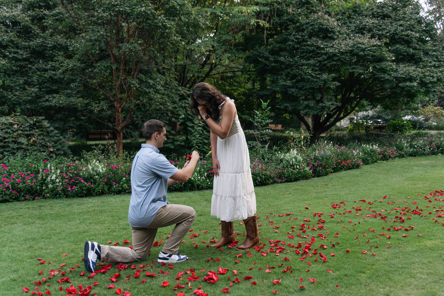 Proposal photoshoot at Fred Fletcher park, Raleigh NC