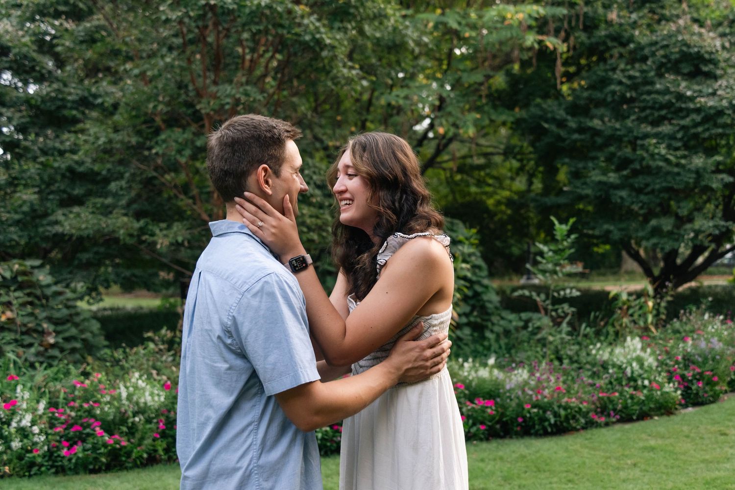 Engagement photoshoot at Fred Fletcher park, Raleigh NC