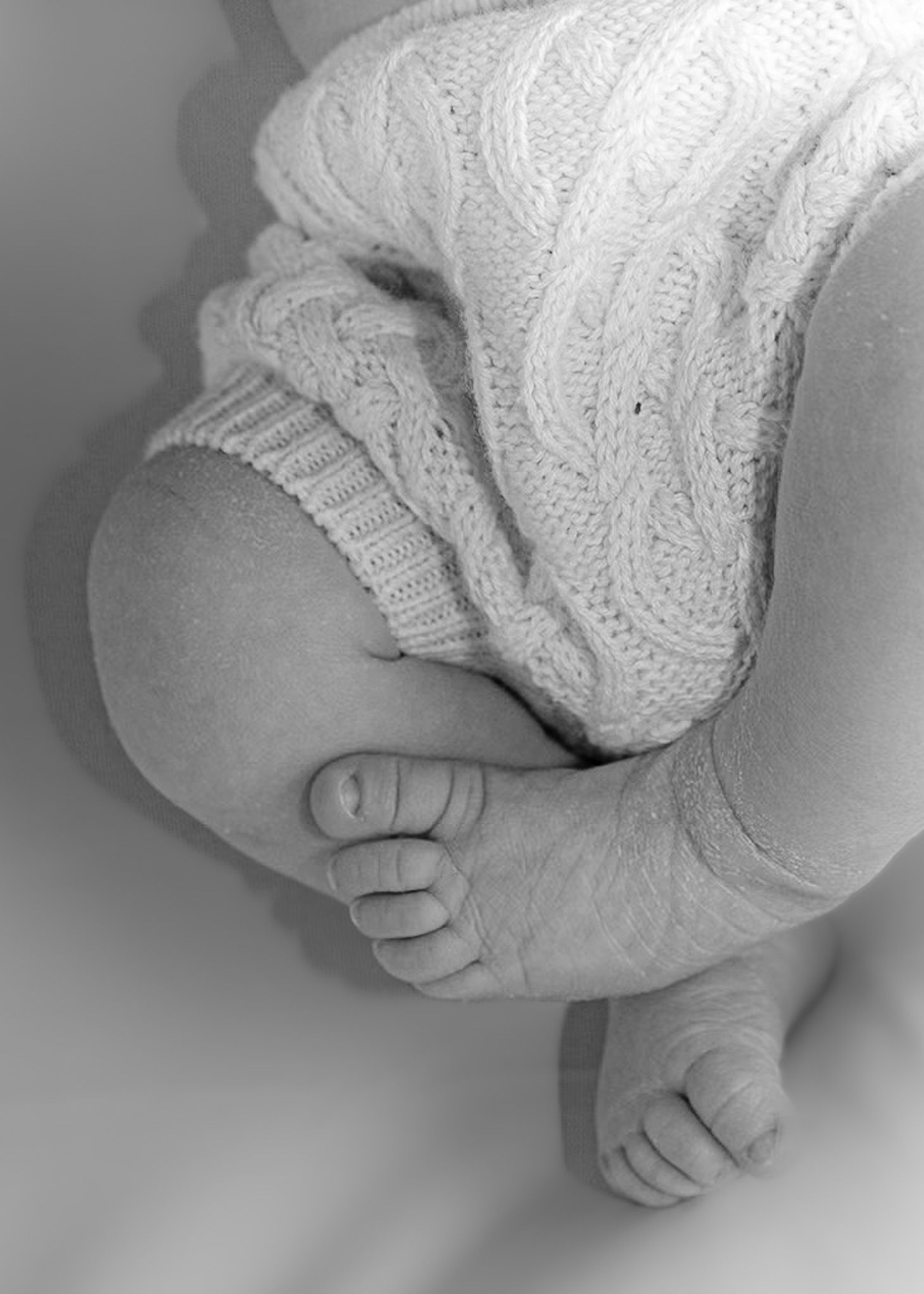 detail photograph of 'newborn scrunch'