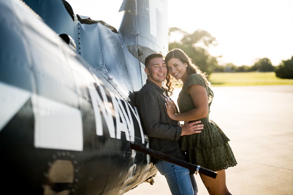 Vintage plane for this engagement session