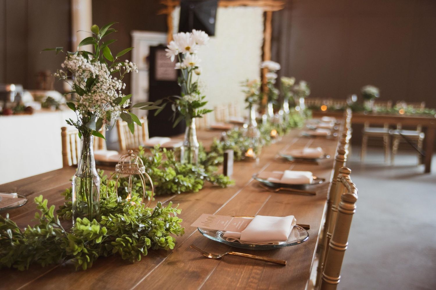 Wedding table setup.