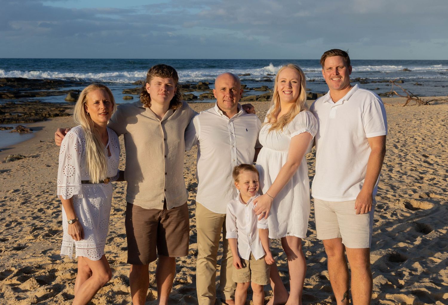 Family photos at the beach.