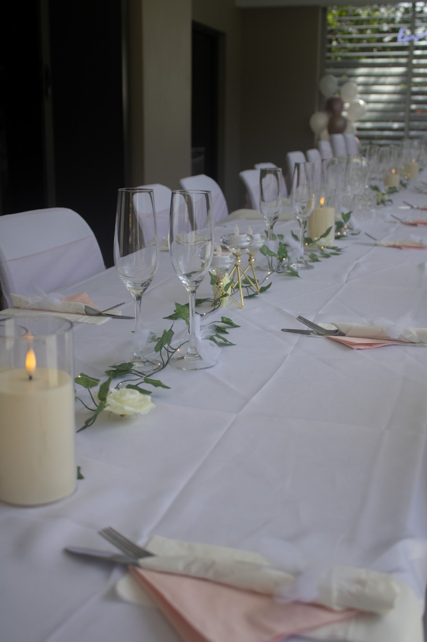 Table setting for wedding.