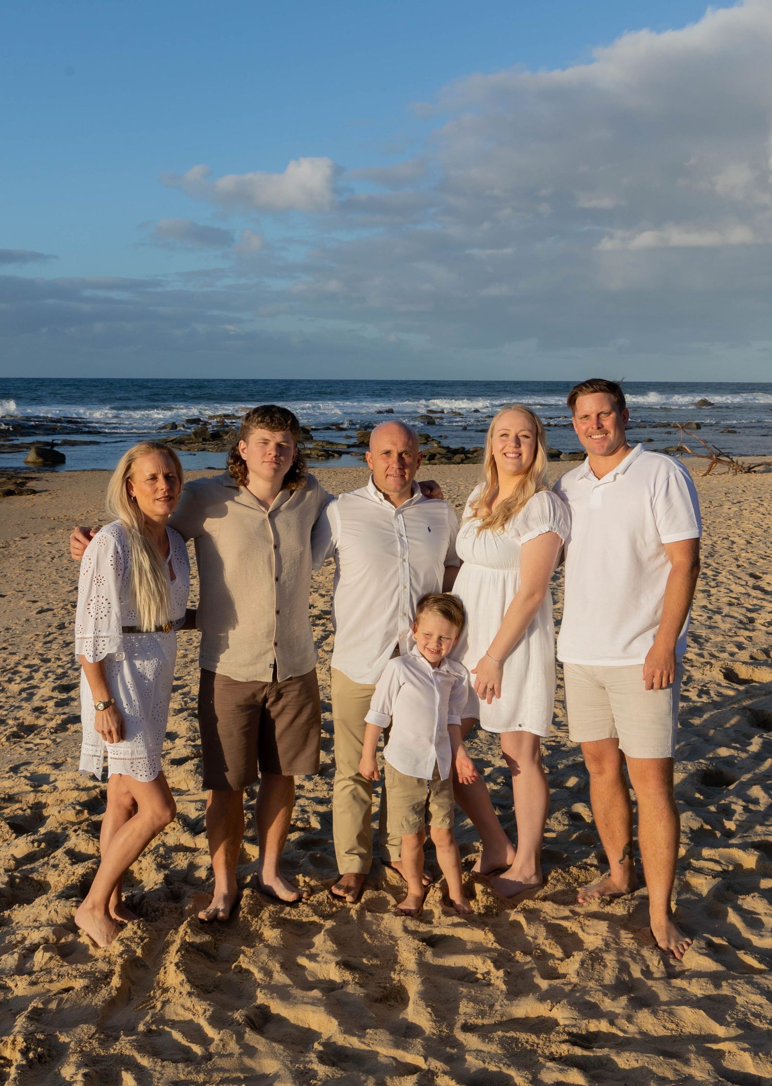 Family photos at the beach.