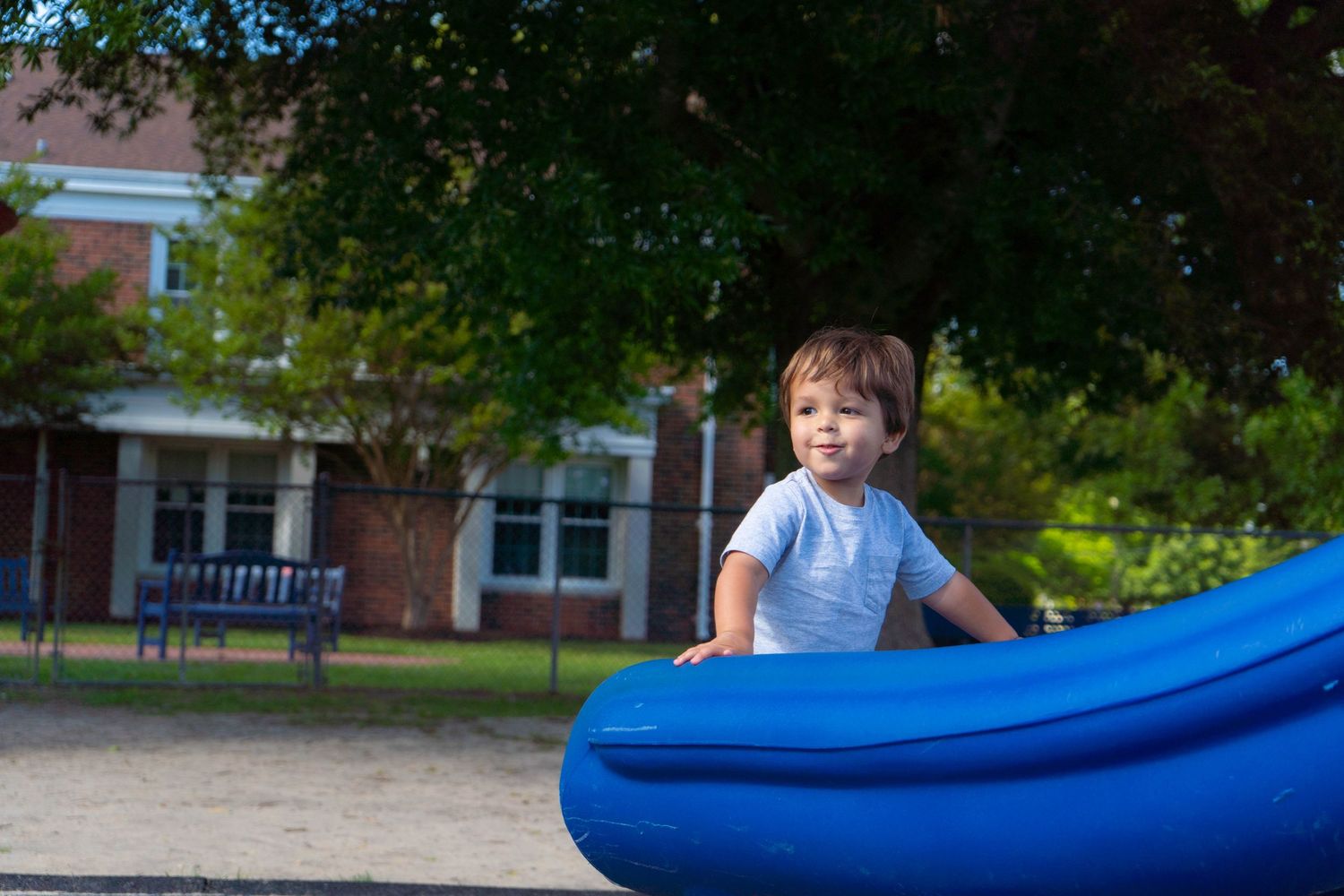 boy on slide