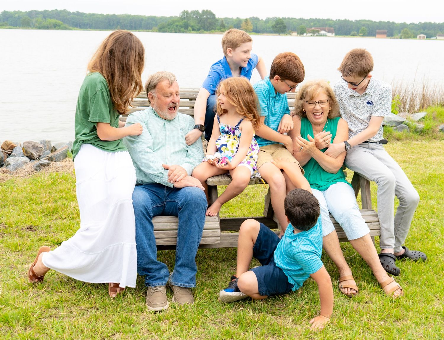Family photos on the bay