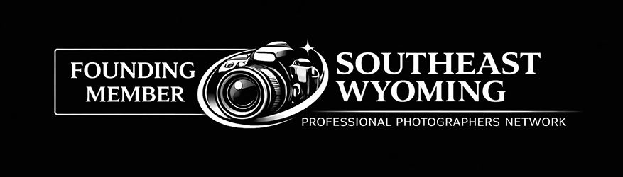 Professional photography organization logos including Southeast Wyoming and other network affiliations.