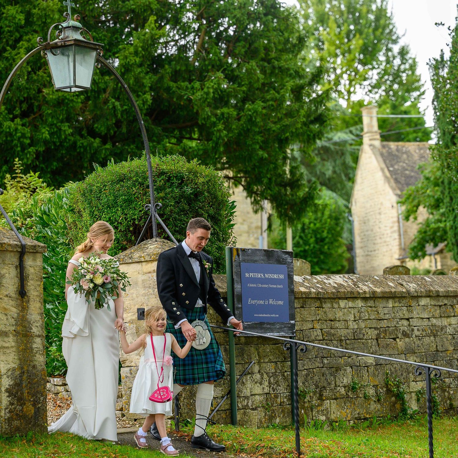 Beautiful Church wedding in St Peters church, Windrush in the heart of the Cotswolds and only 3 miles from Burford.