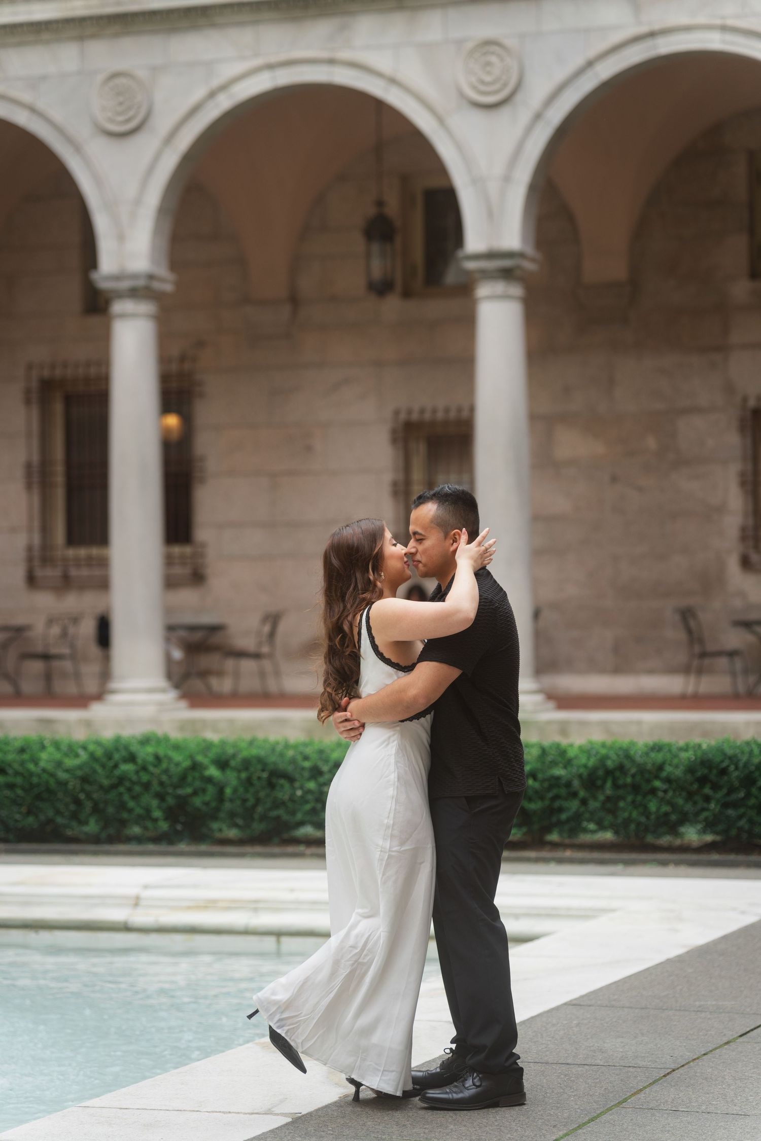 Boston, wedding photographer, Boston Public Library, Engagement Photoshoot