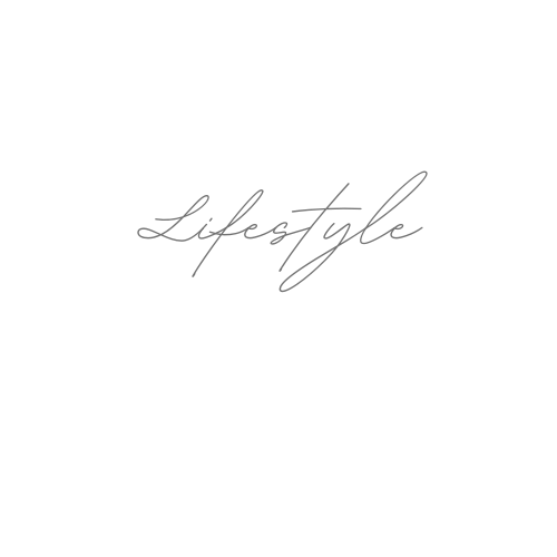 Stylish calligraphy text showing 'Lifestyle' in delicate gray handwriting.