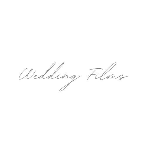 Elegant handwritten text reading 'Wedding Films' in light gray against white background.