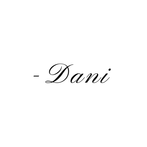 A handwritten signature in black ink on a white background with the name Dani written in cursive style.