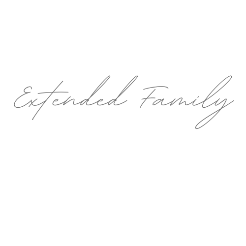 Elegant script text displaying 'Extended Family' in decorative handwritten style.