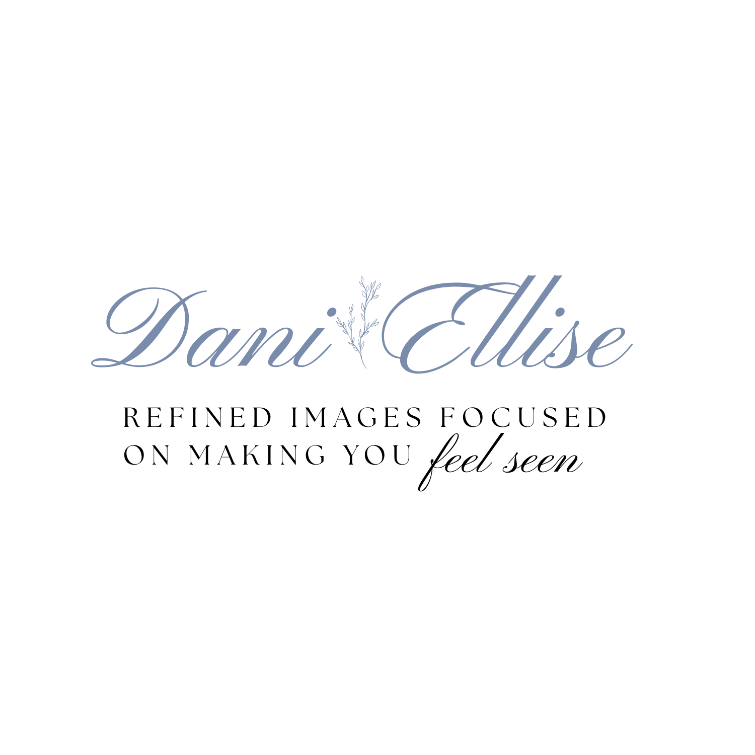 Elegant photography logo design with refined script text and tagline about making you feel seen.