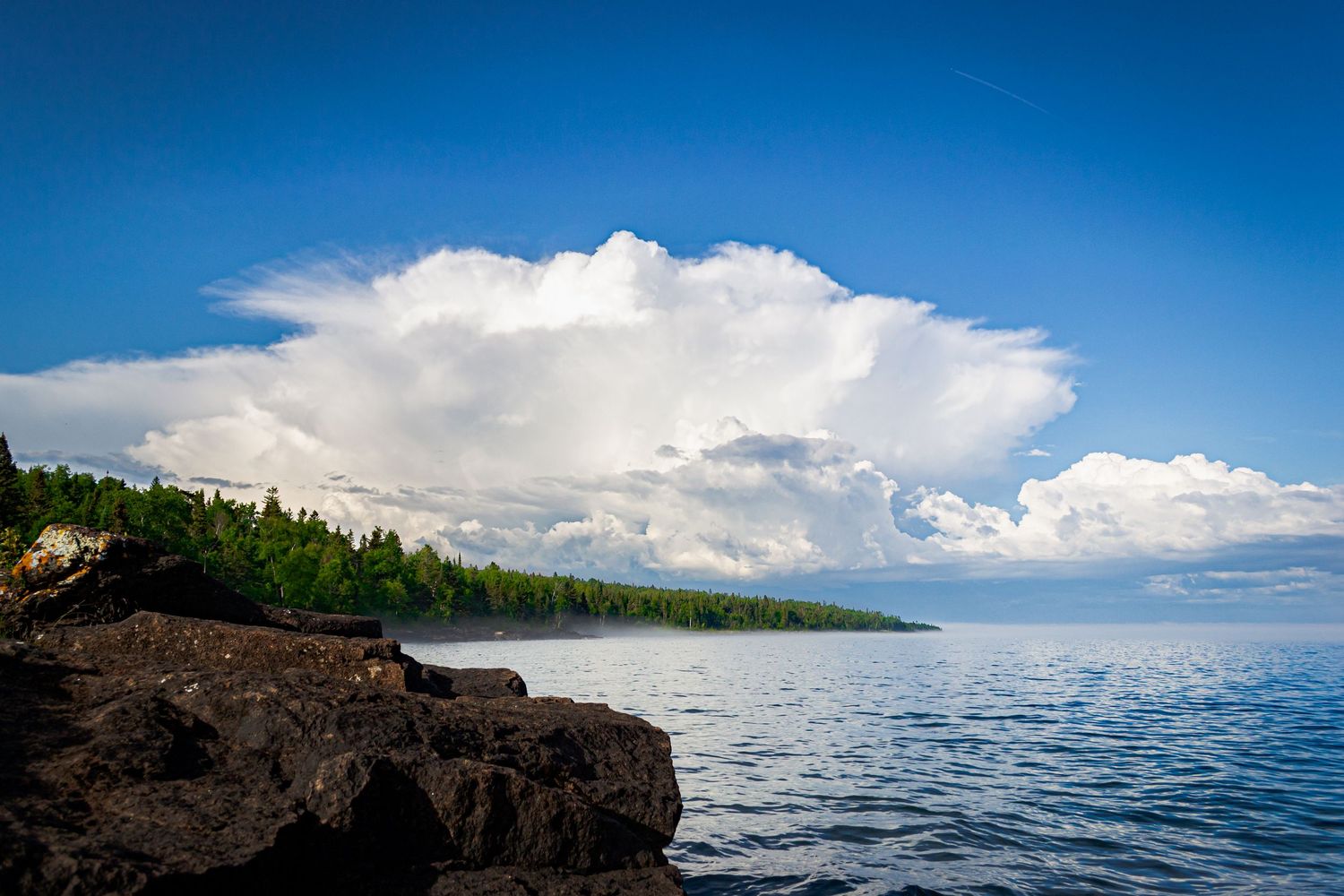 Photo of a storm over Lake Superior.