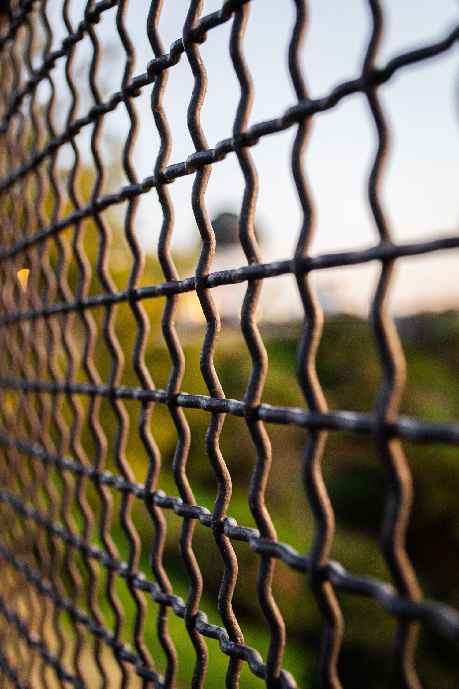 Close-up of a fence taken at an angle